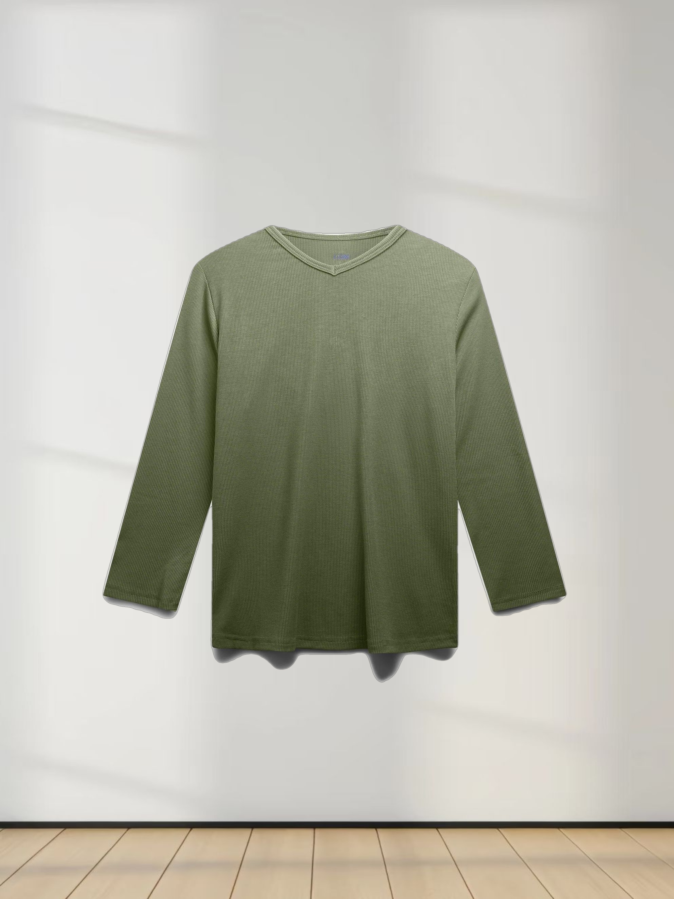 RIBBED HIGH V 3Q-CAMOUFLAGE GREEN