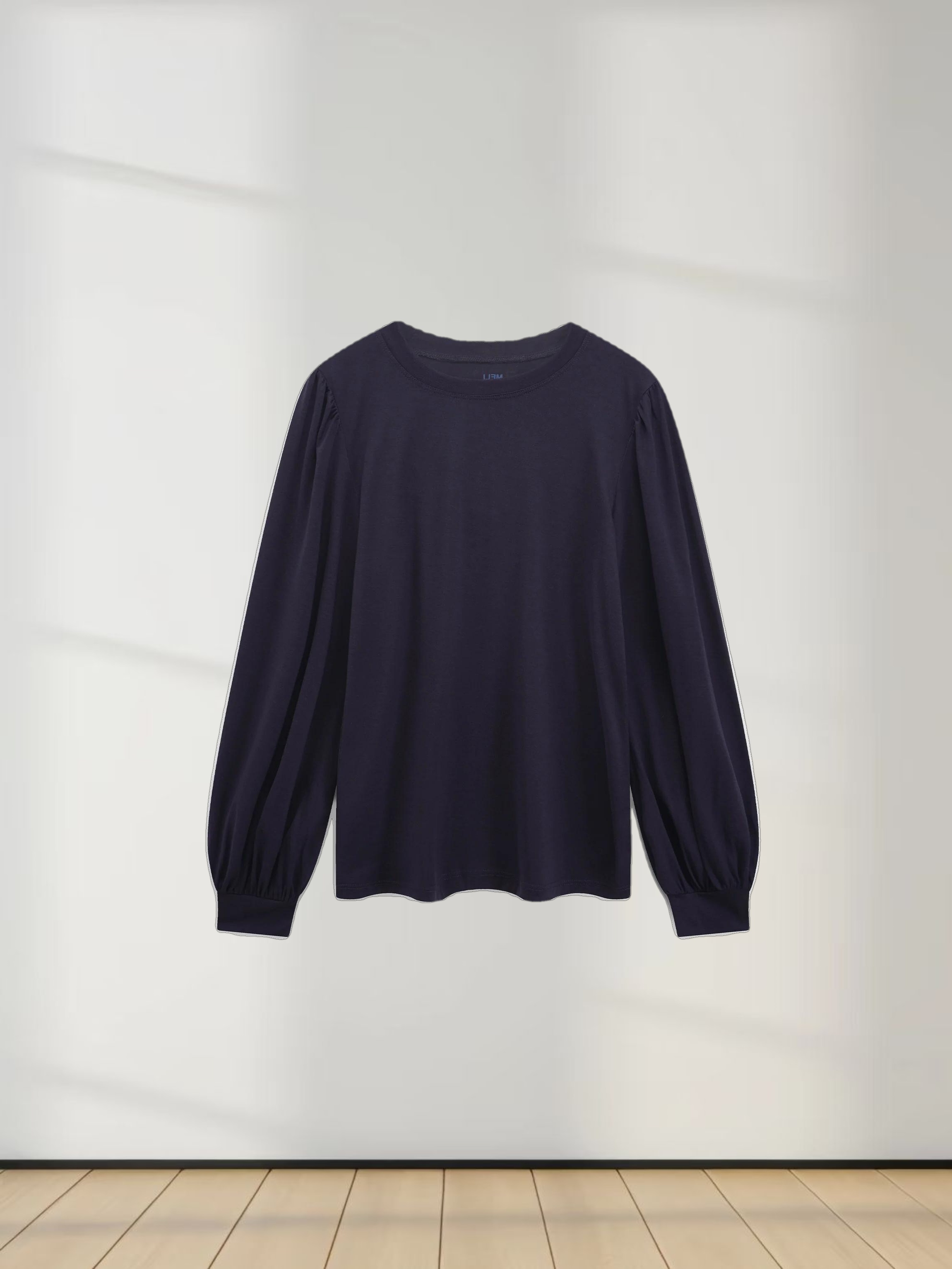 Bubble Sleeve T-Shirt-Navy