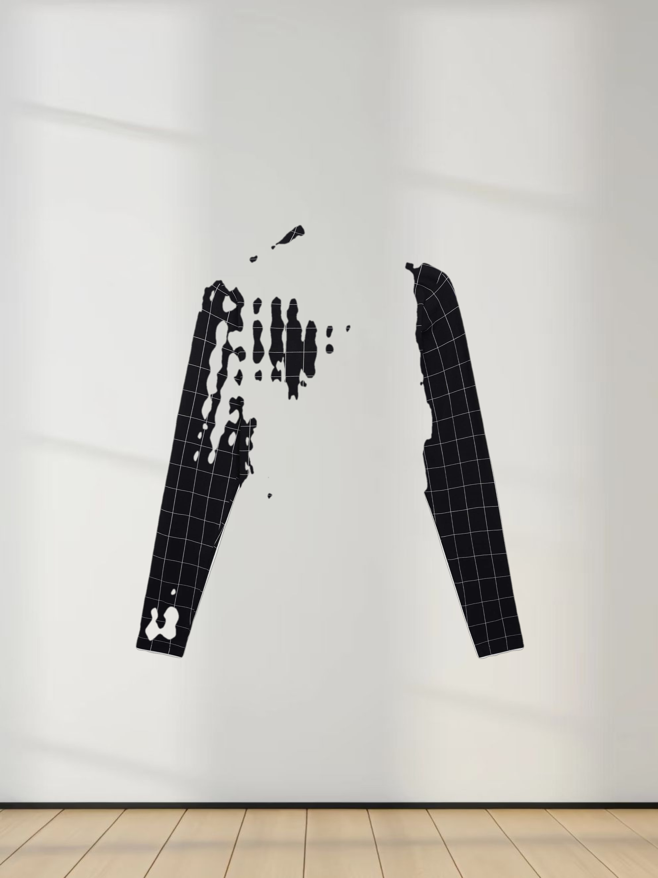 Printed Modal Turtleneck-Black Windowpane