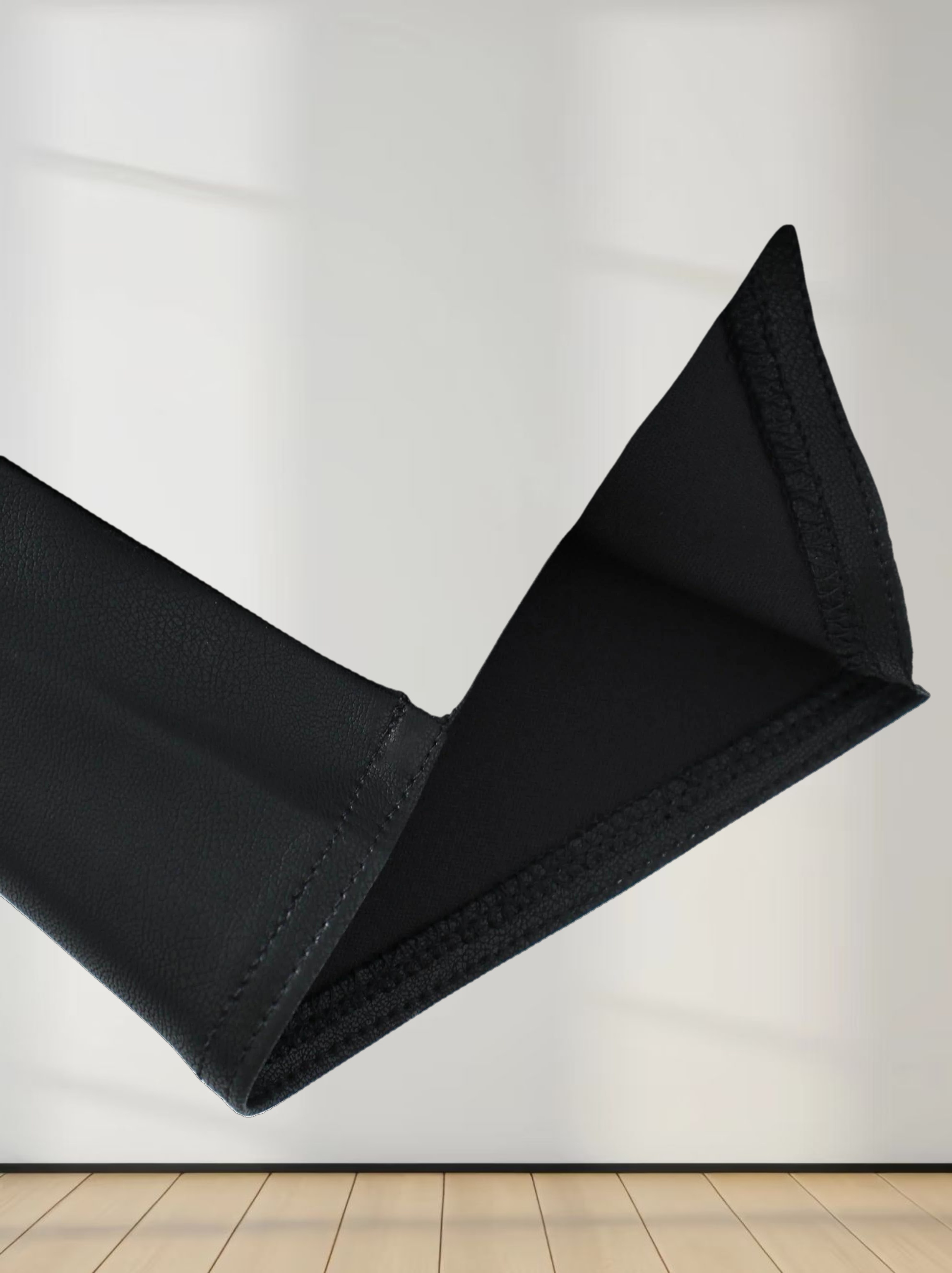 Drop Waist Leather Skirt-Black