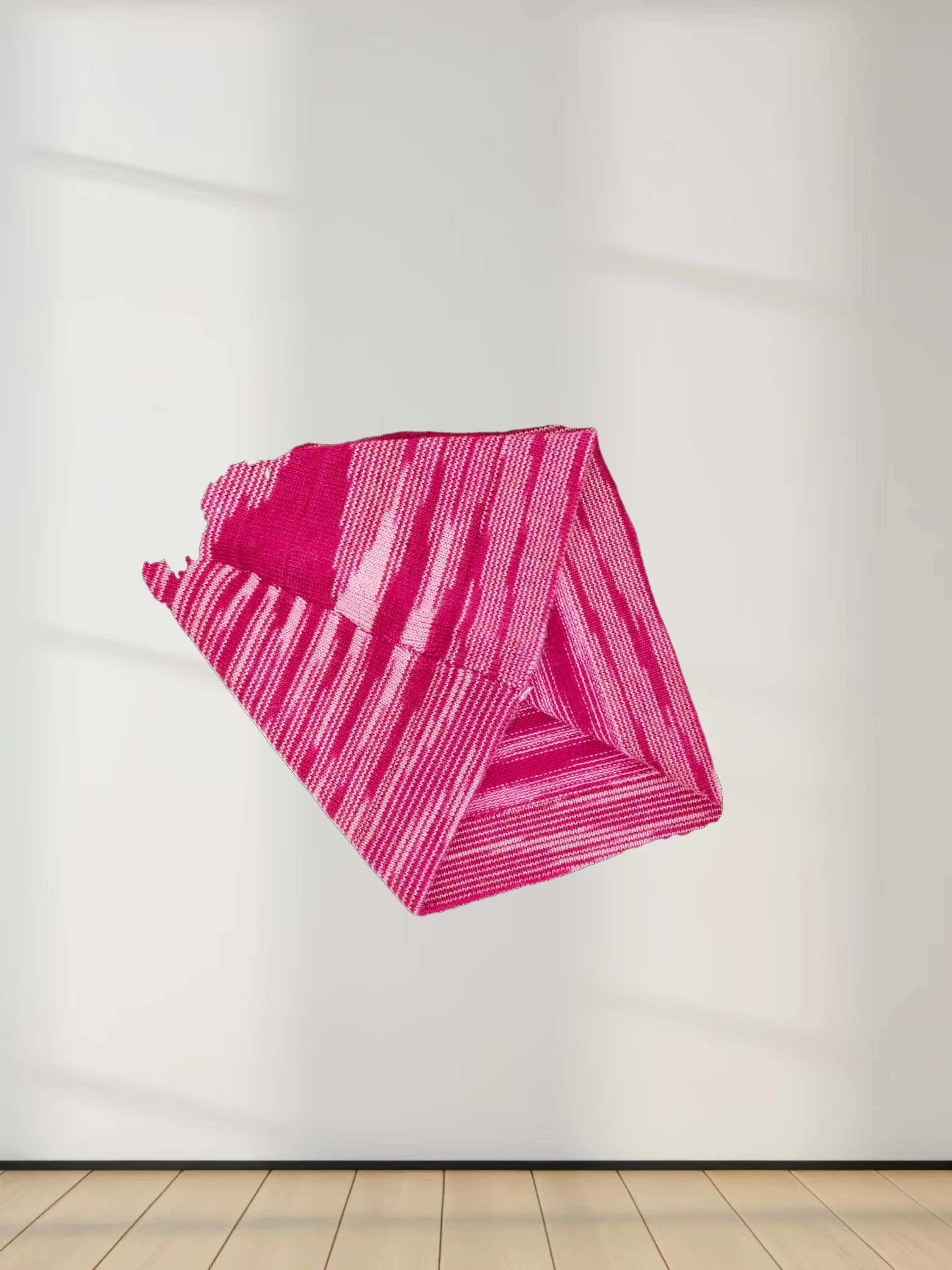 Abstract Stripe Knit Turtleneck-Berry Stripe