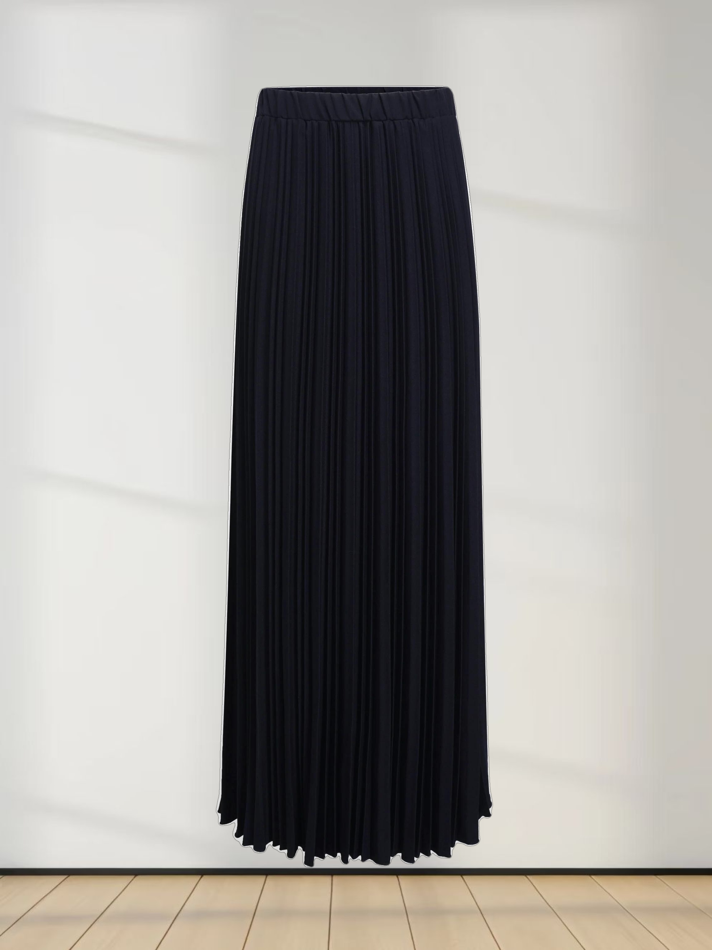 Mix Pleat Skirt-Navy