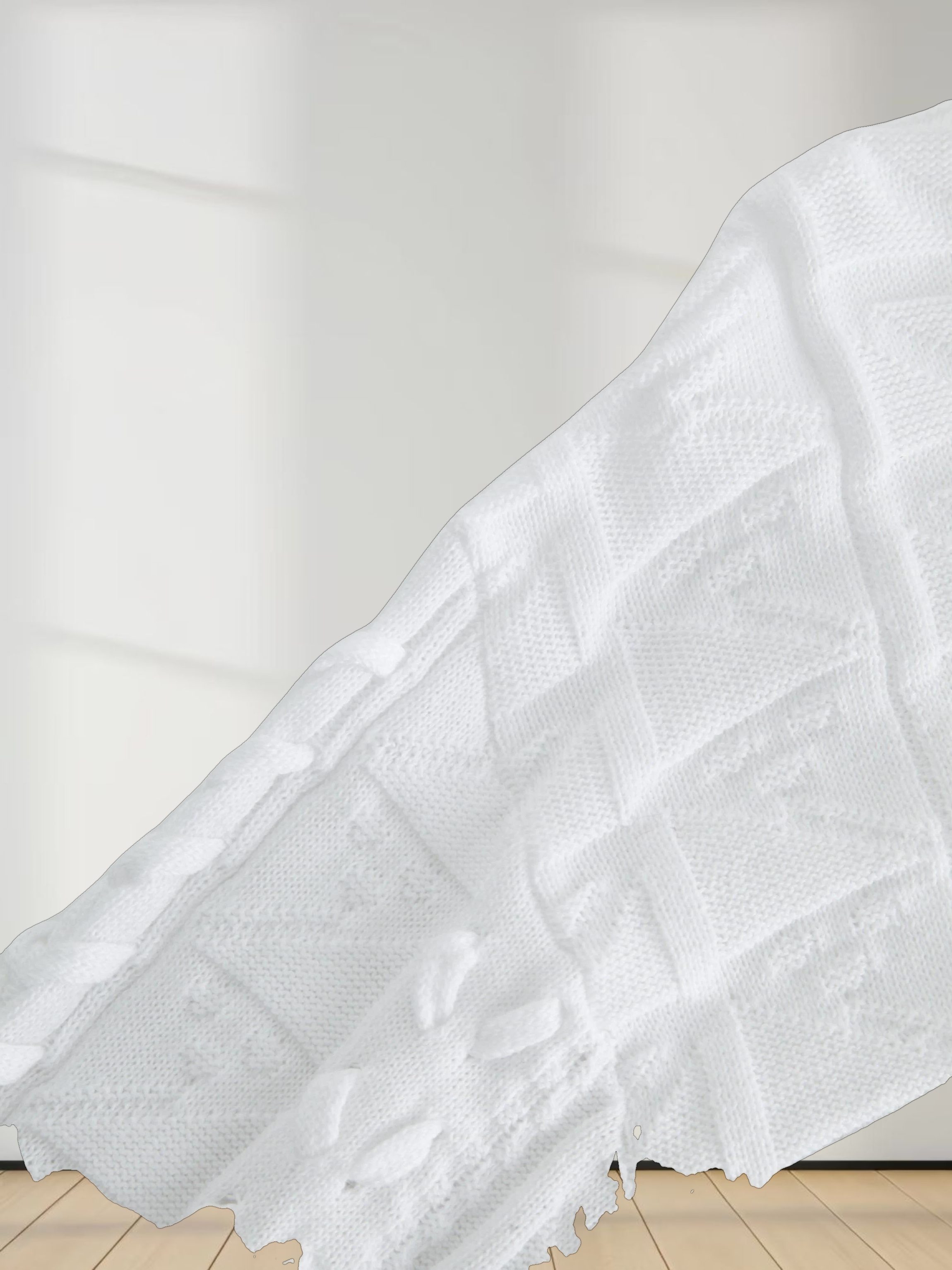 Cross Stitch Sweater-White