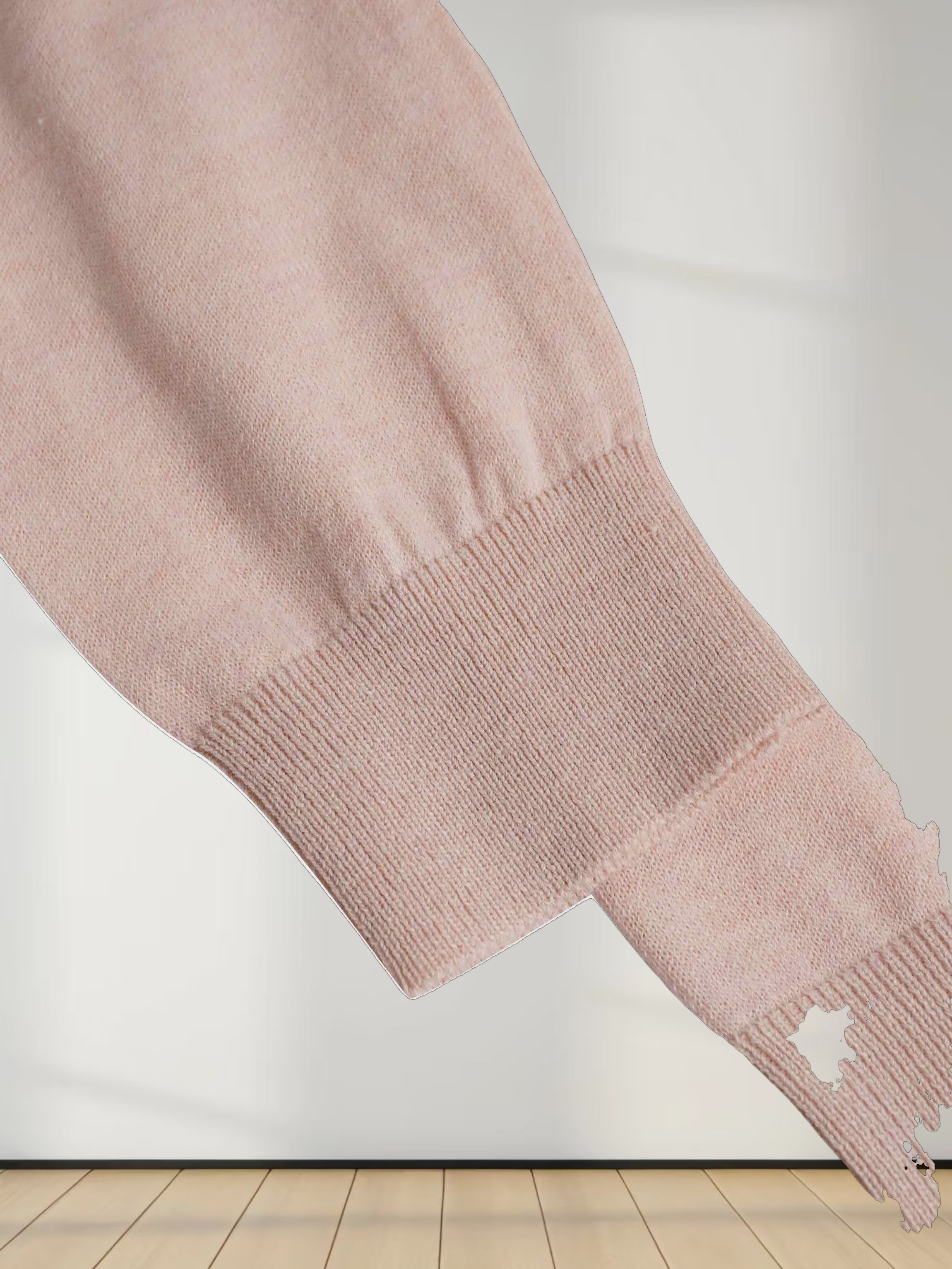 High V Lightweight Sweater-Heathered Peach