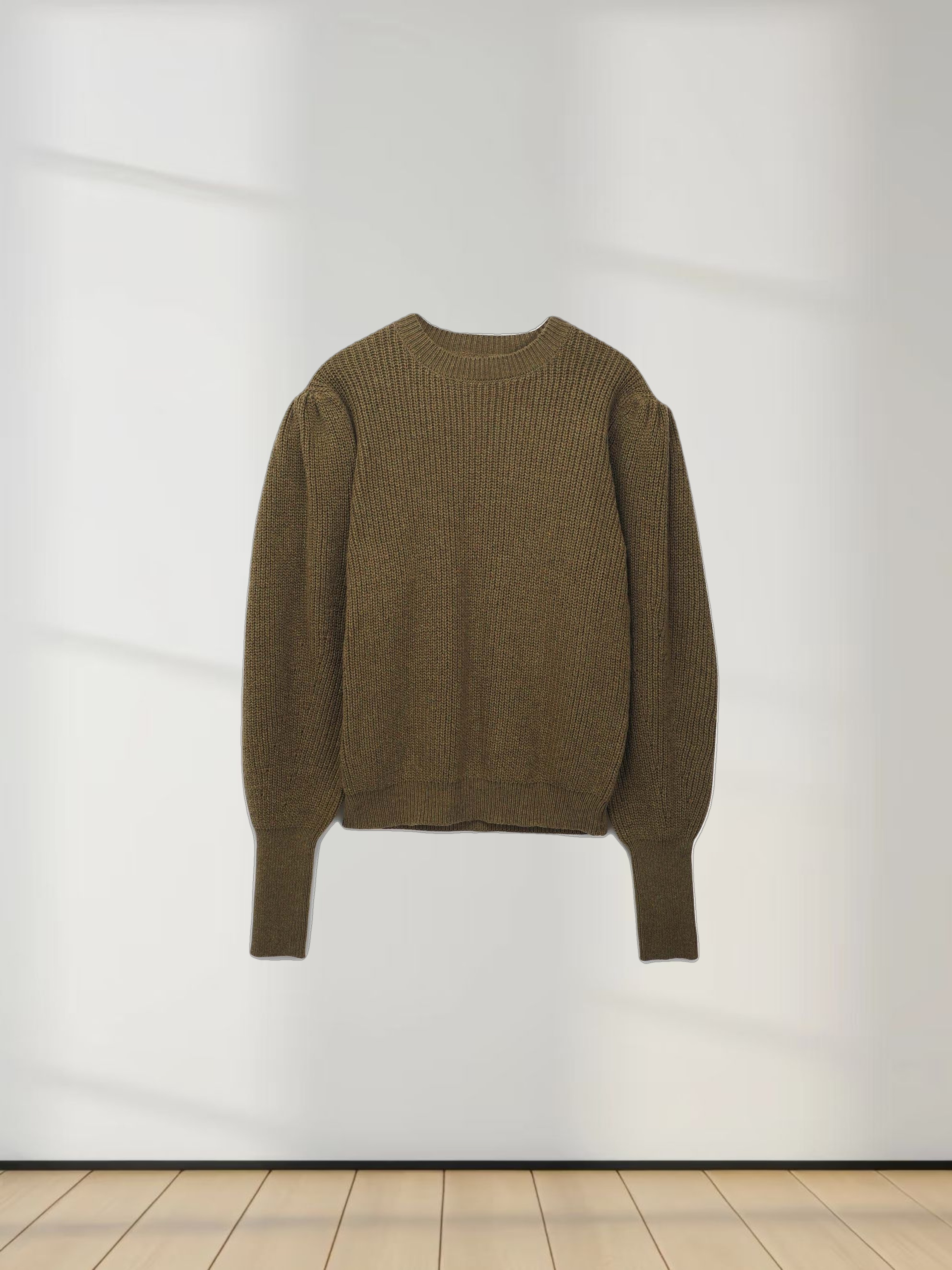 Puff Sleeve Sweater-Olive