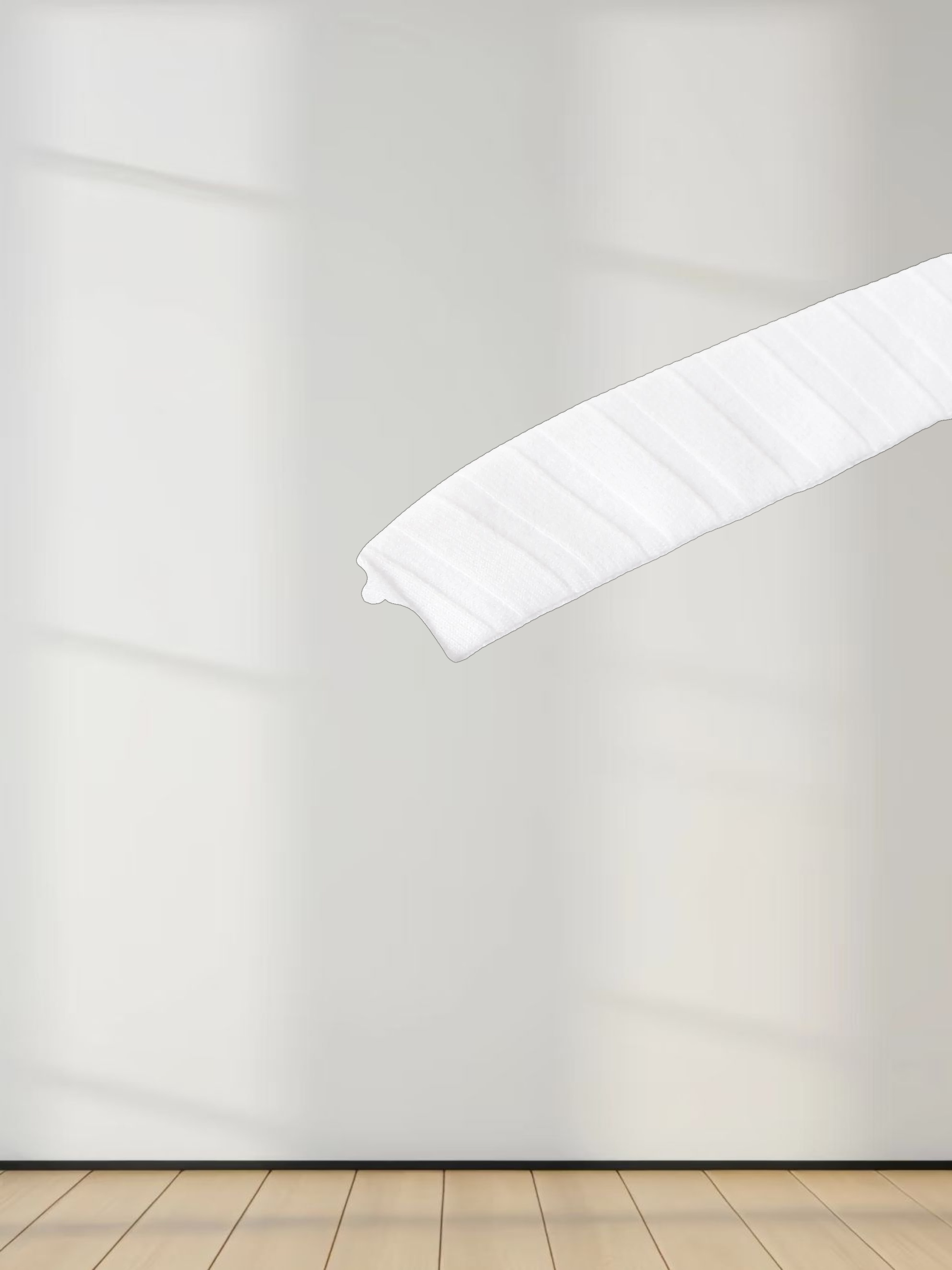 Ribbed High V Bomber-White