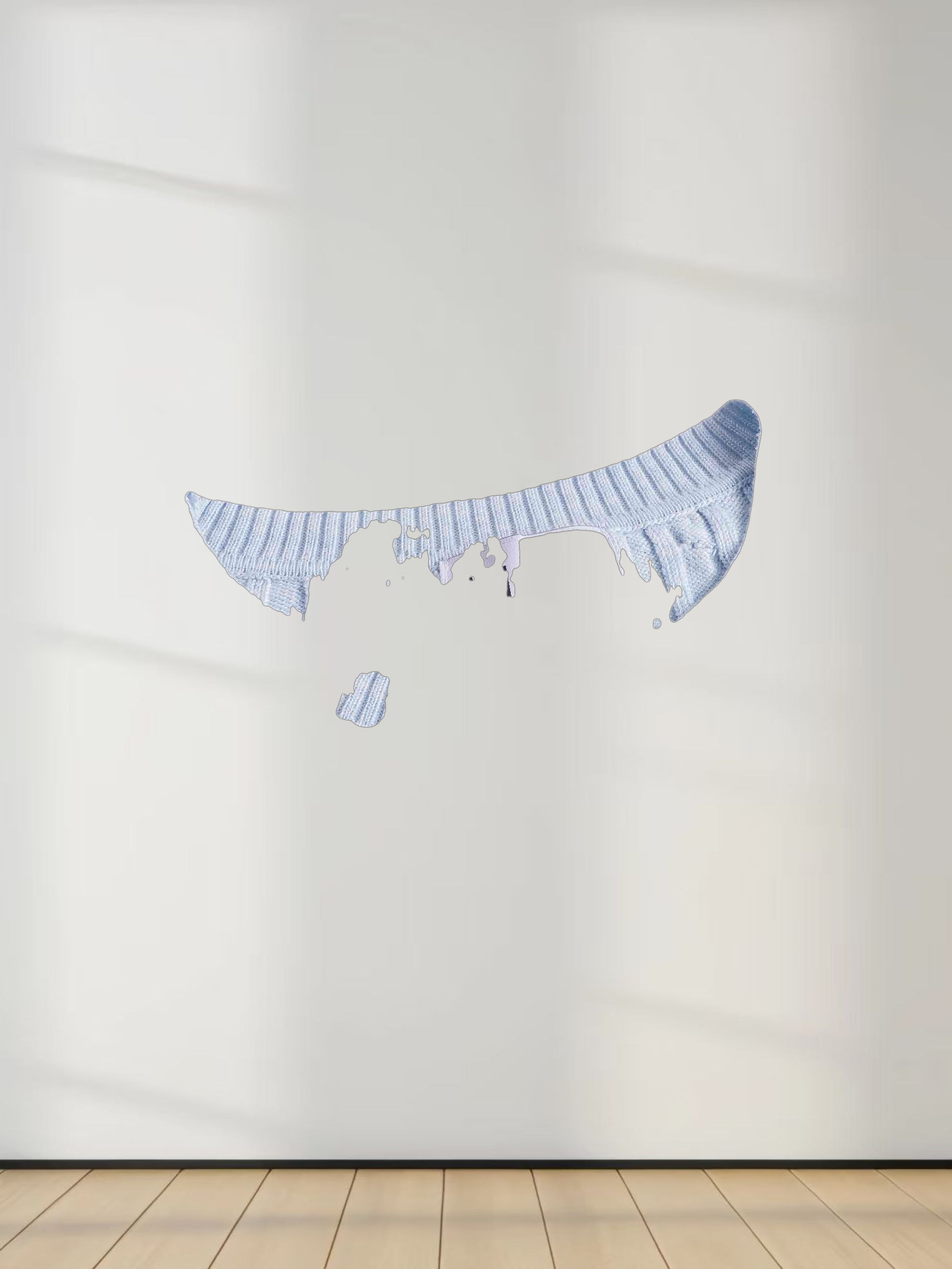 Knit Cable Sweater-Heather Light Blue