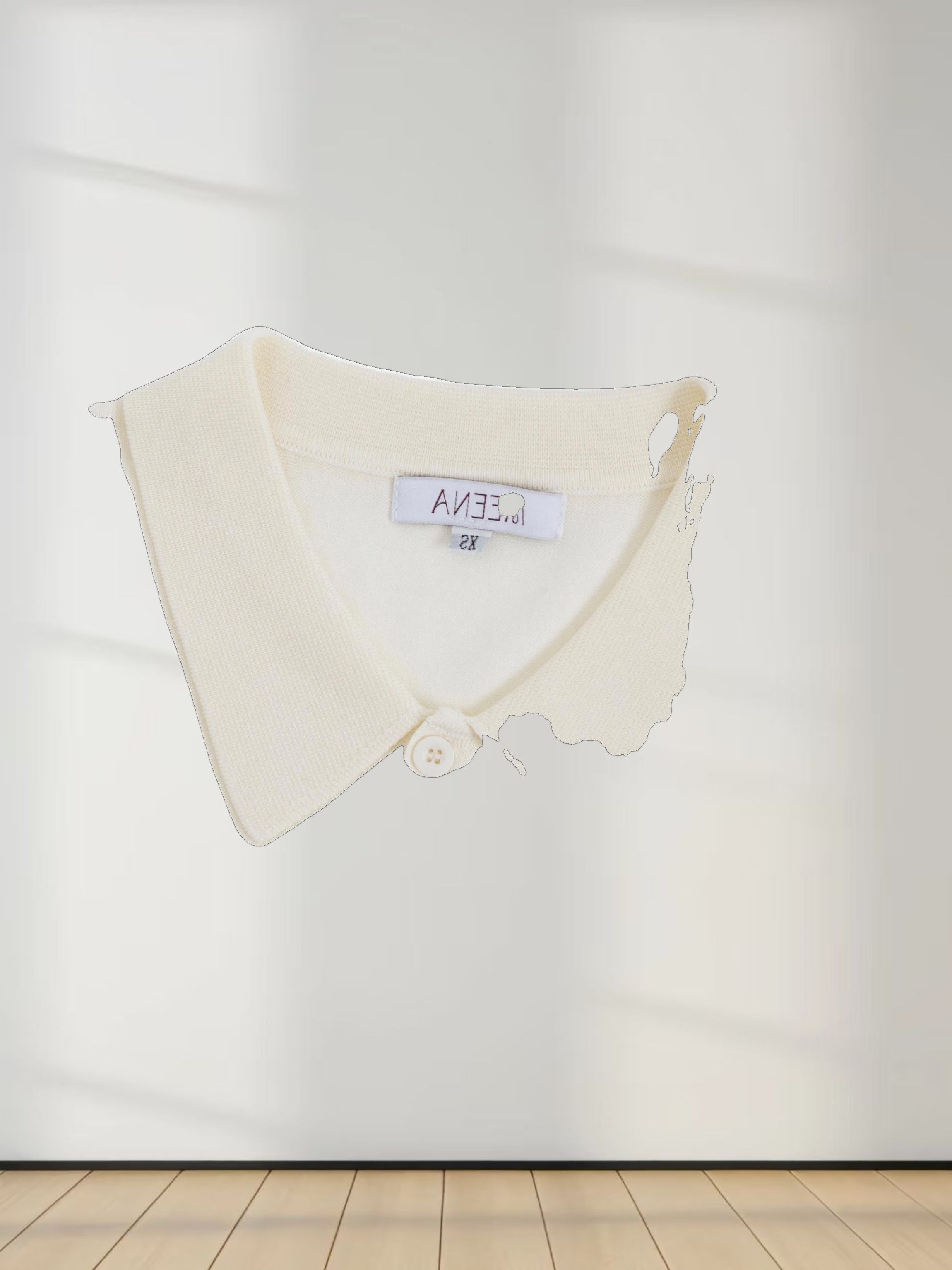 Wool Blend Collared Cardigan-Ivory