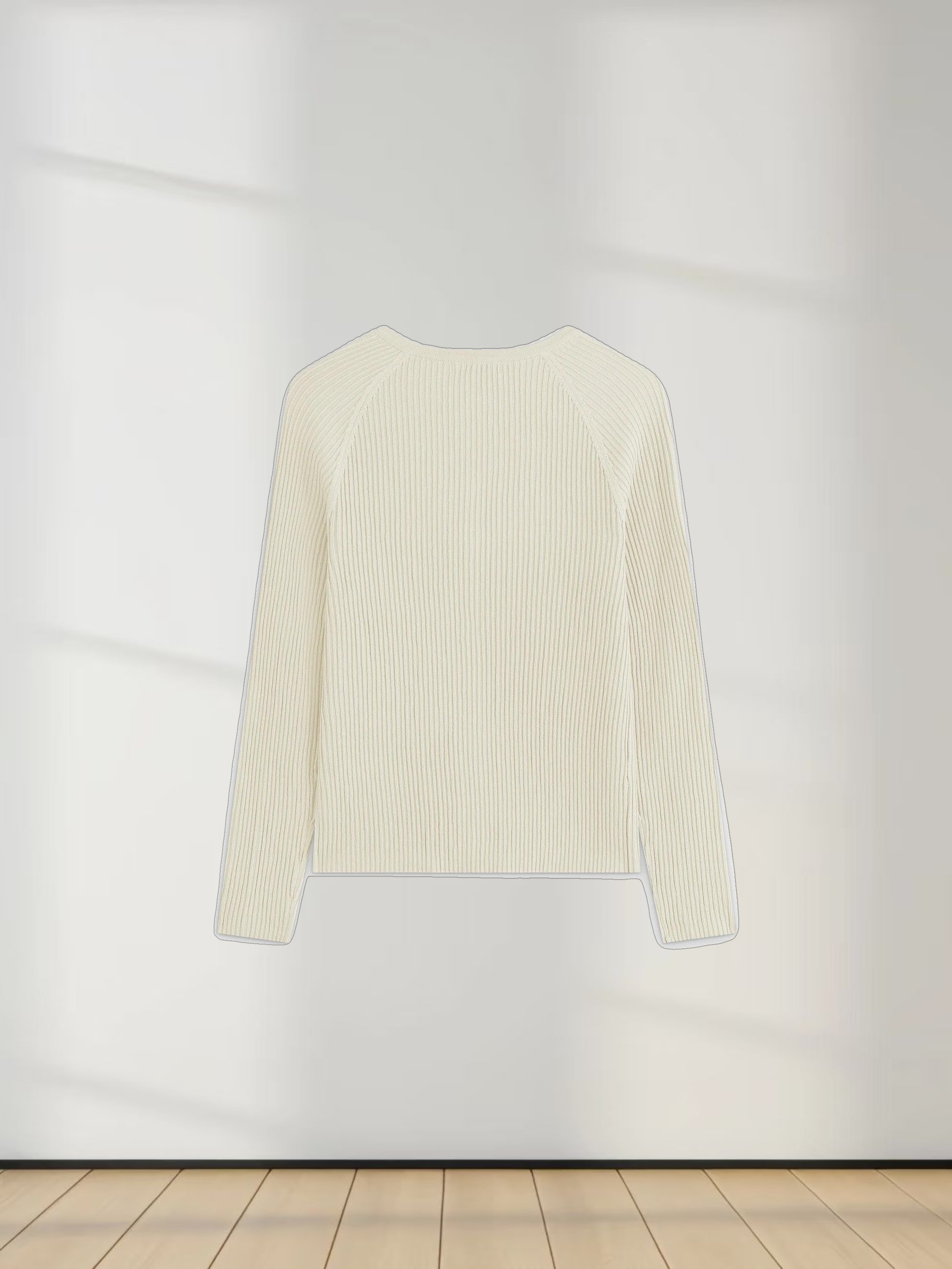 Ribbed Knit Cardigan-Ivory