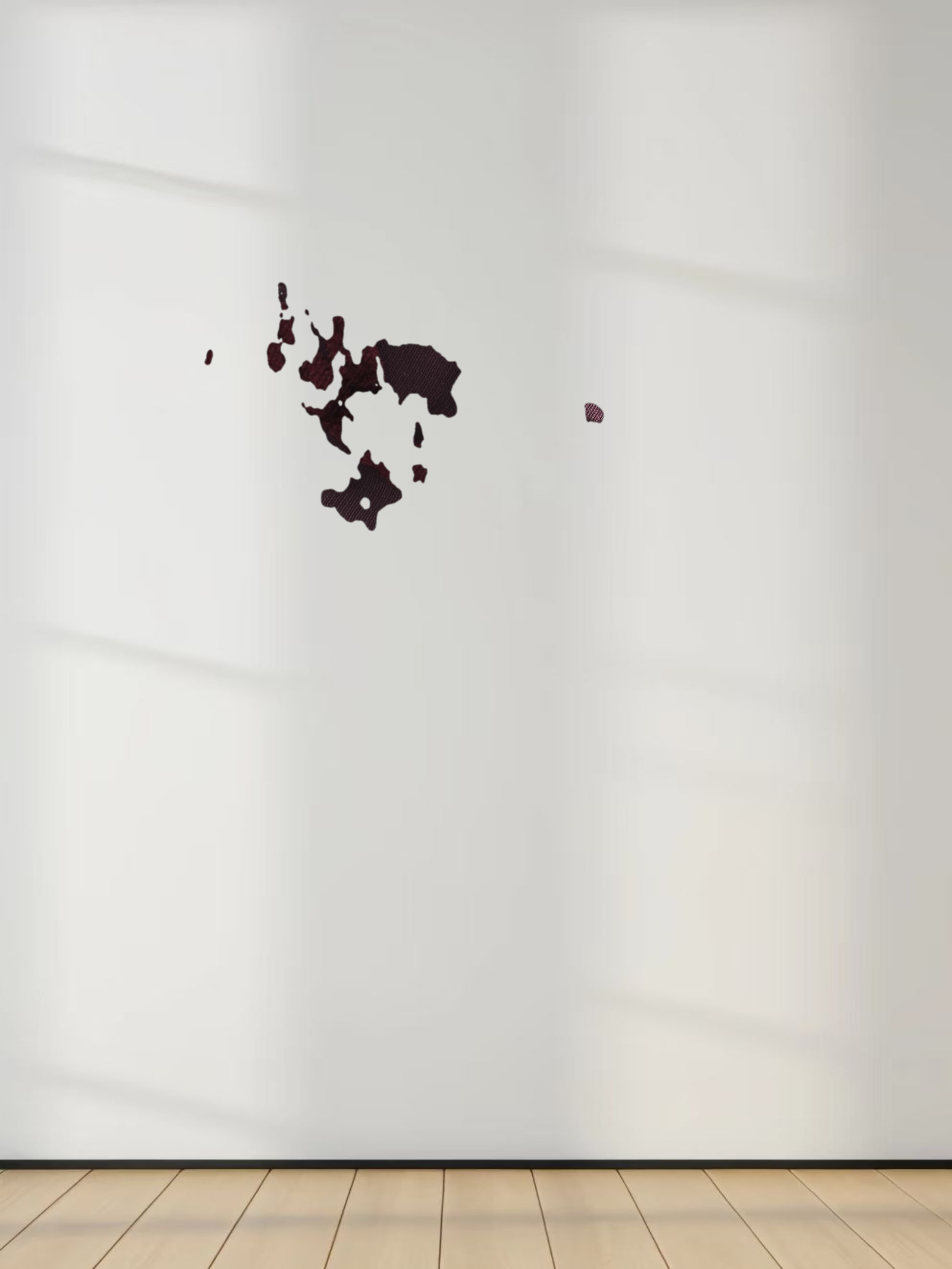 Waisted Yoke Dress-Burgundy Velvet Leaves