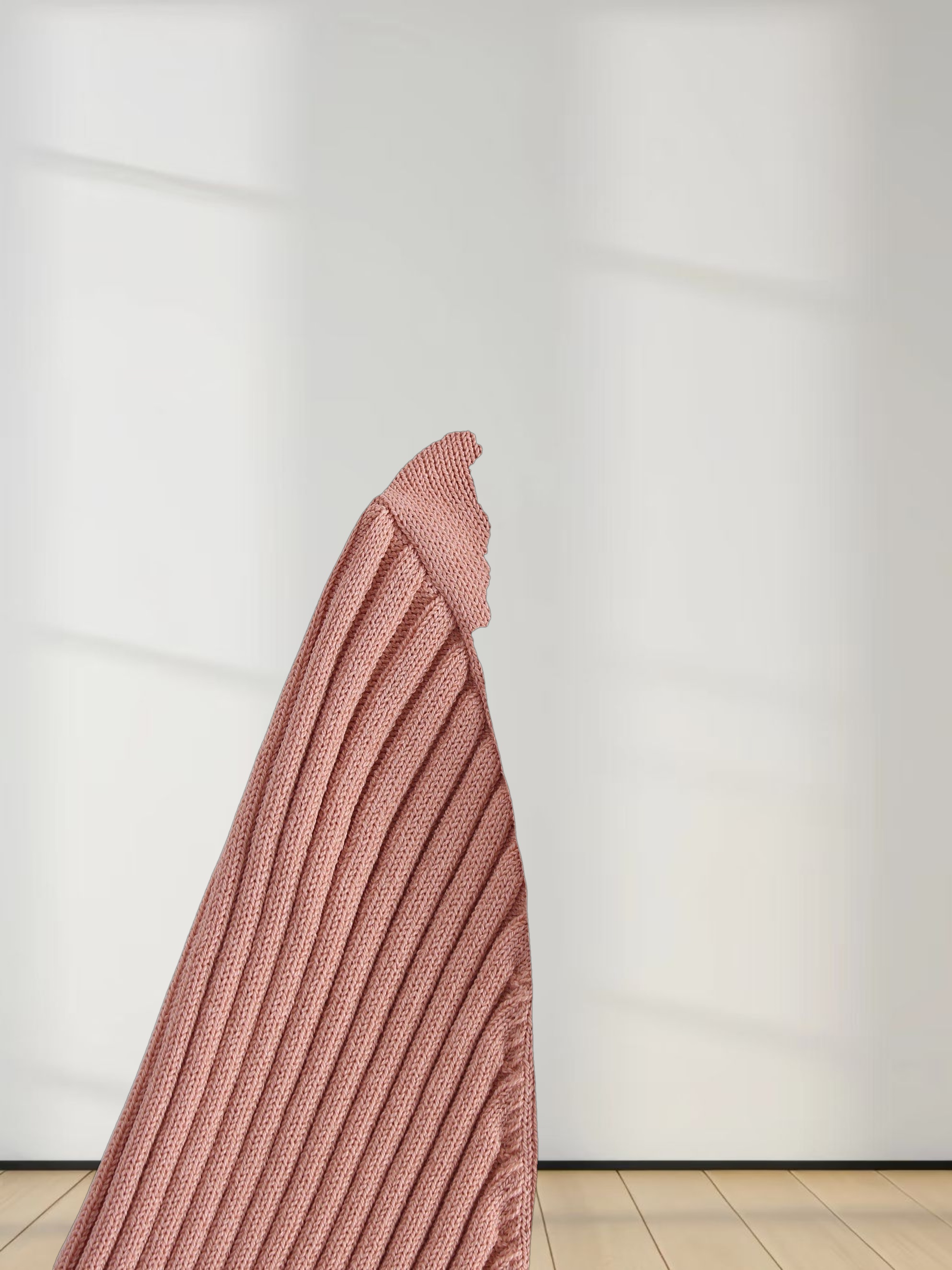 RIBBED WAISTED SWEATER-PEACH