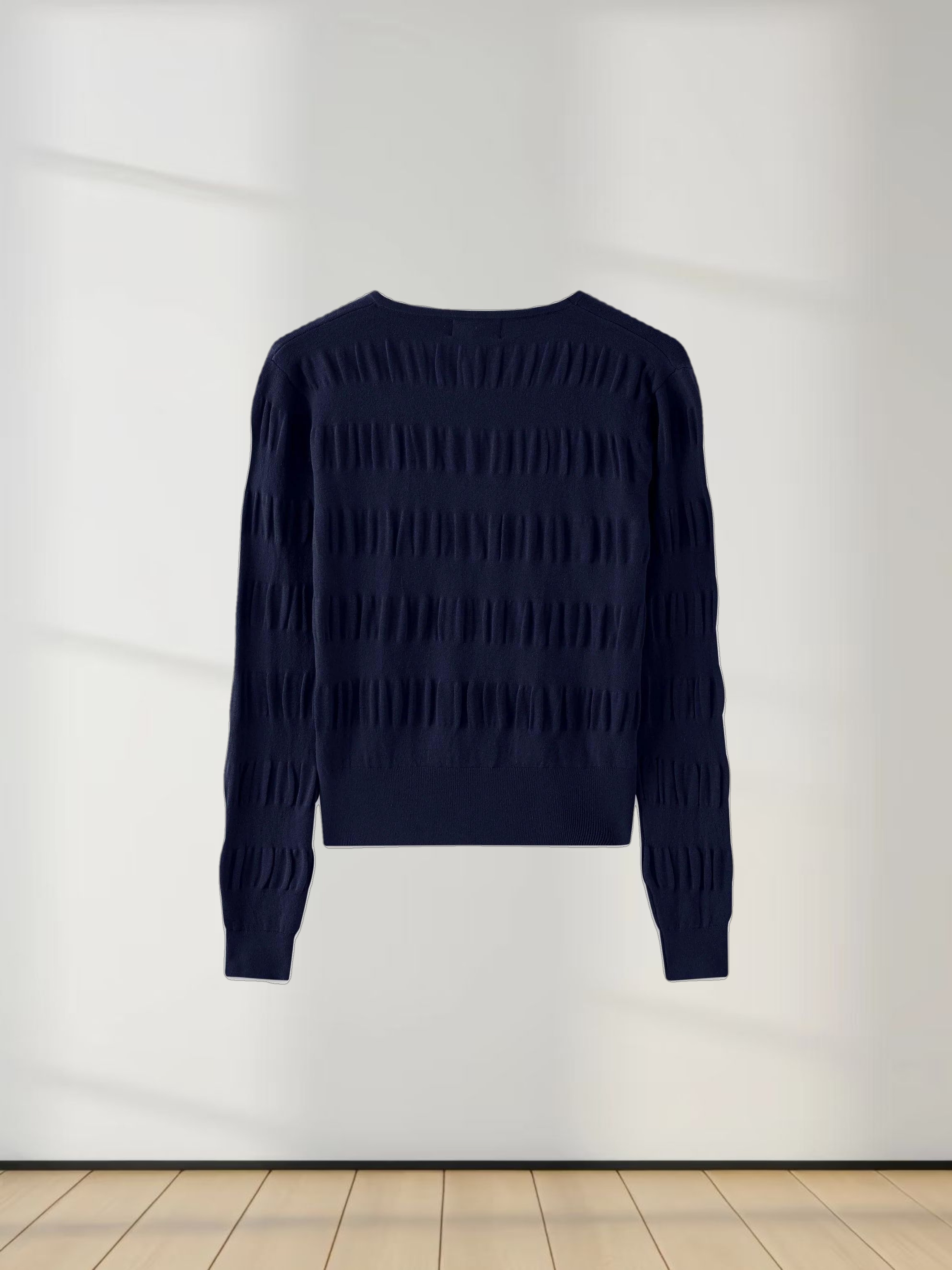 Ruched Sweater-Navy