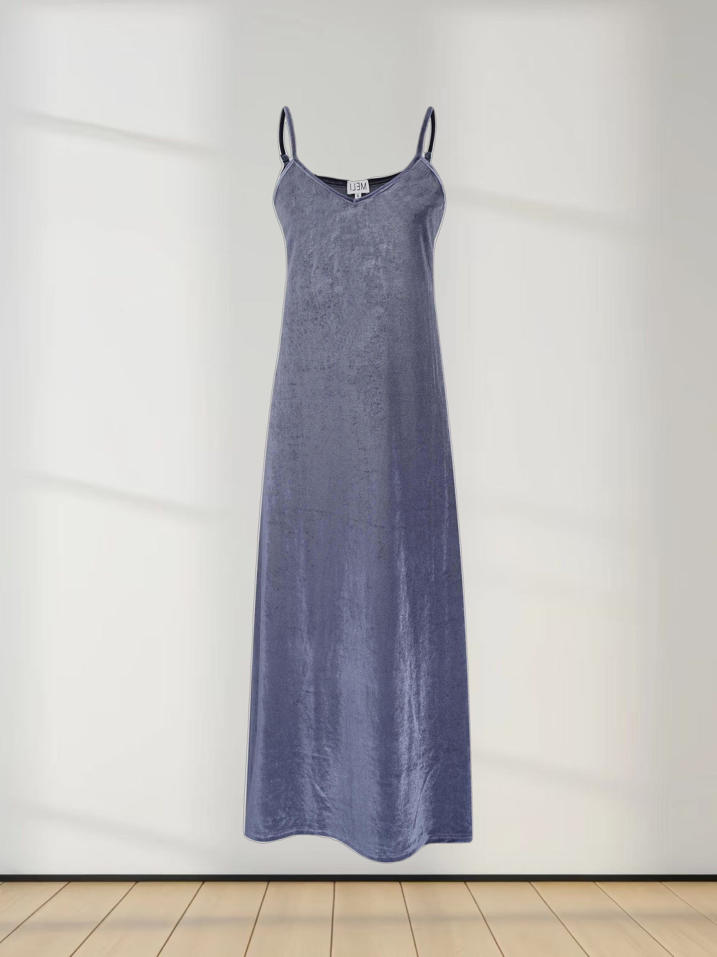 Velour Slip Dress - Grey