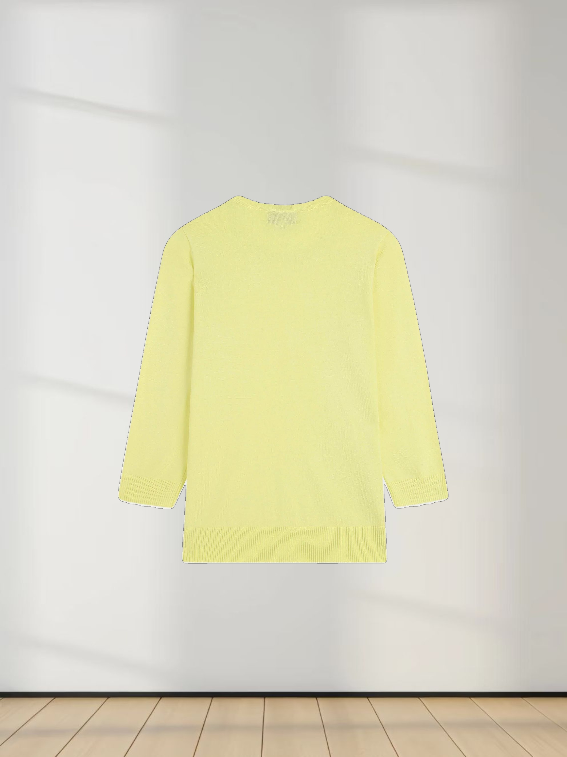 Basic Crew Sweater 3Q-Yellow