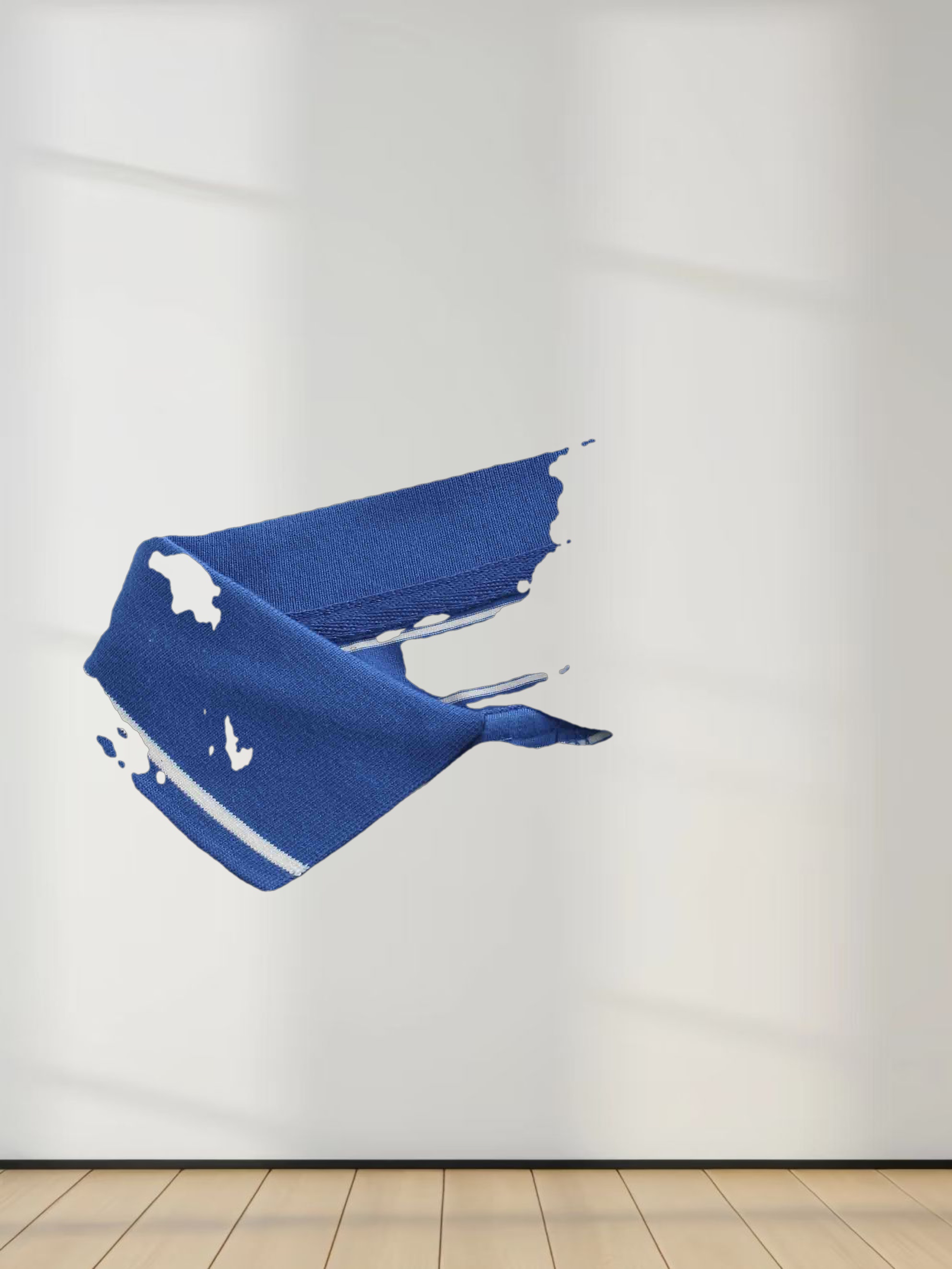 Striped Collar Snap Tee-Cobalt Blue/White