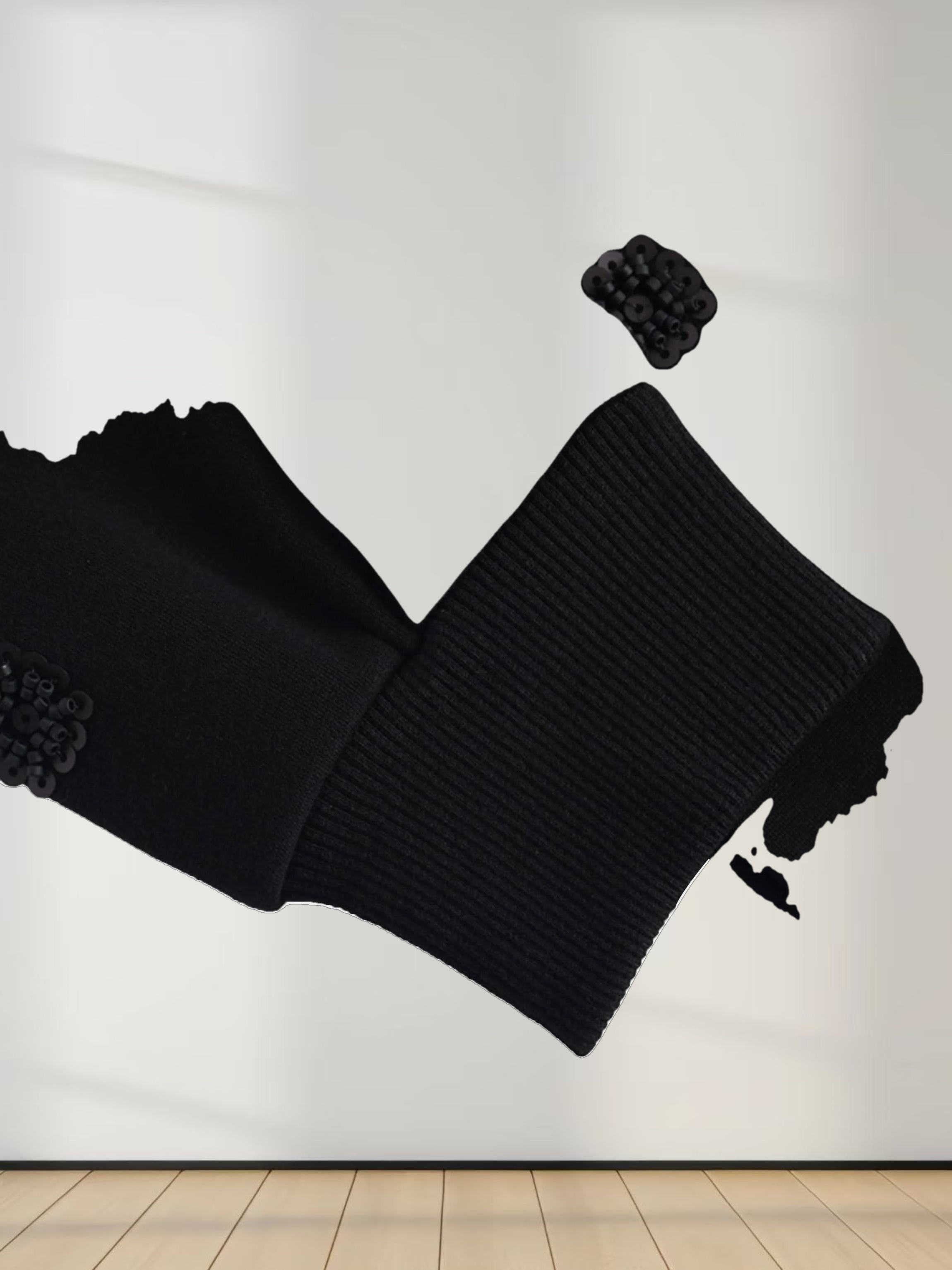 Embellished Sweatshirt-Black/Black