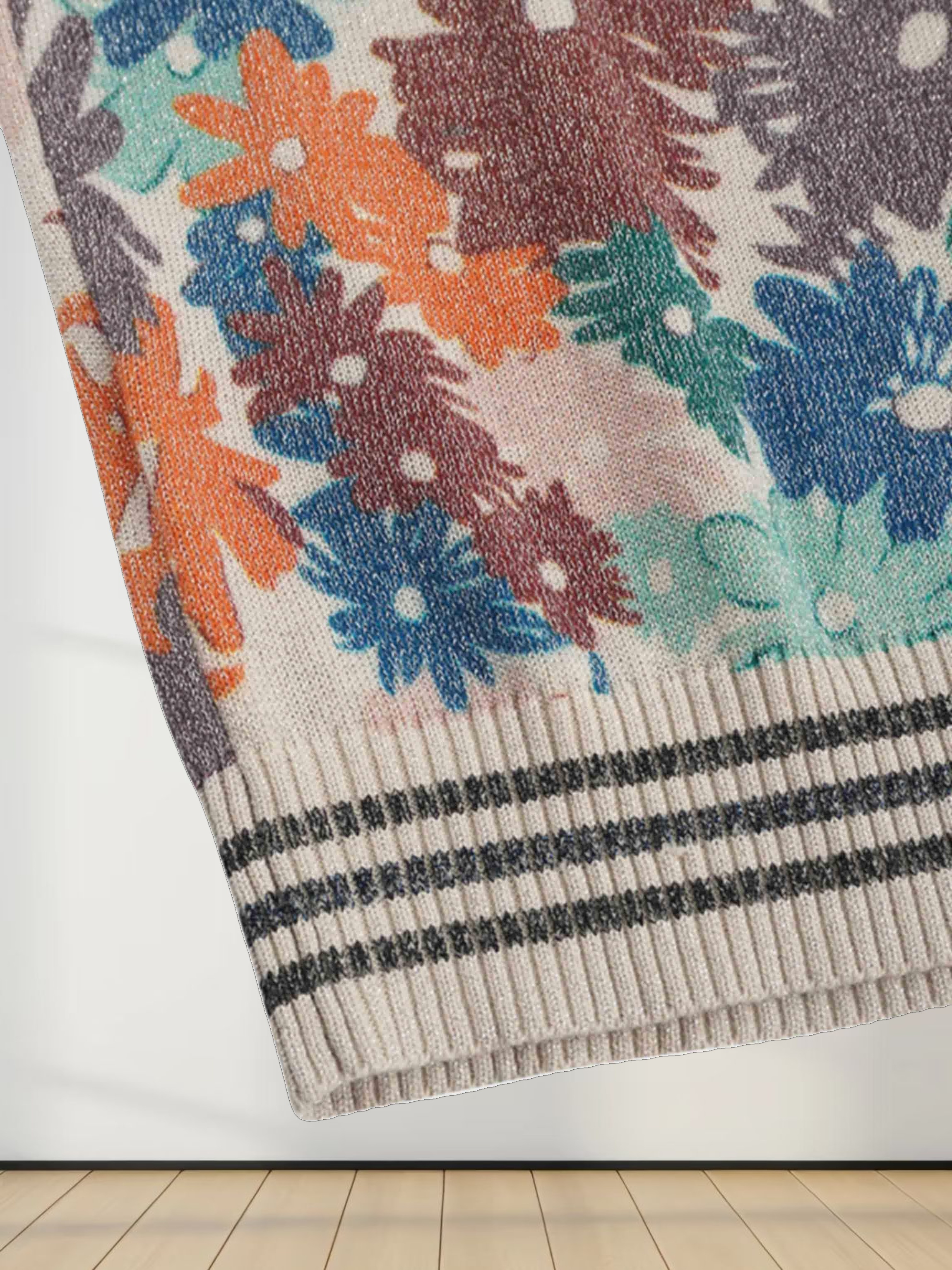 Crew Lurex Sweater-Floral