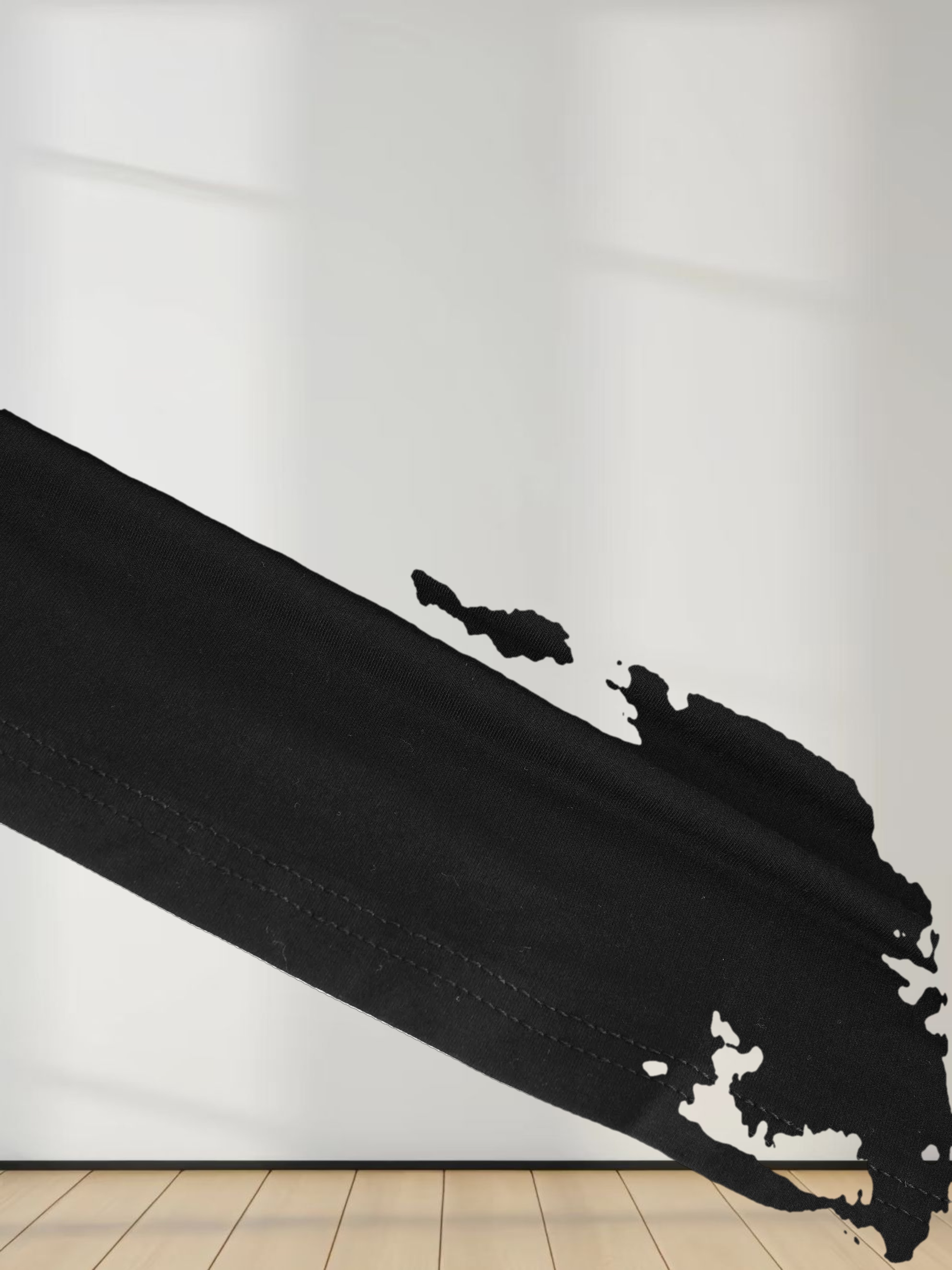 SIDE ELASTIC TEE-BLACK