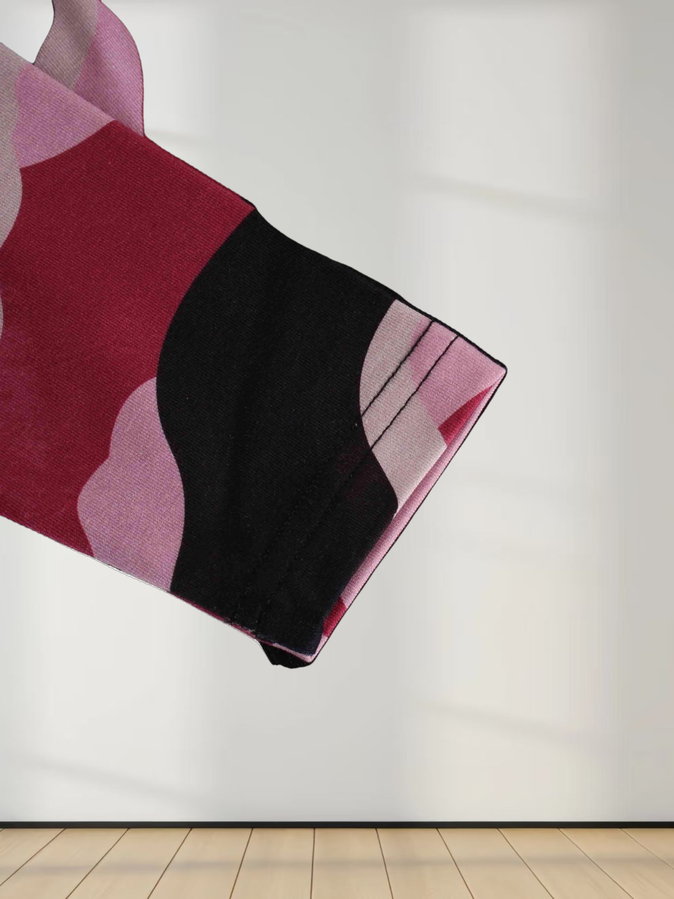 Printed Modal Turtleneck-Pink Lightning