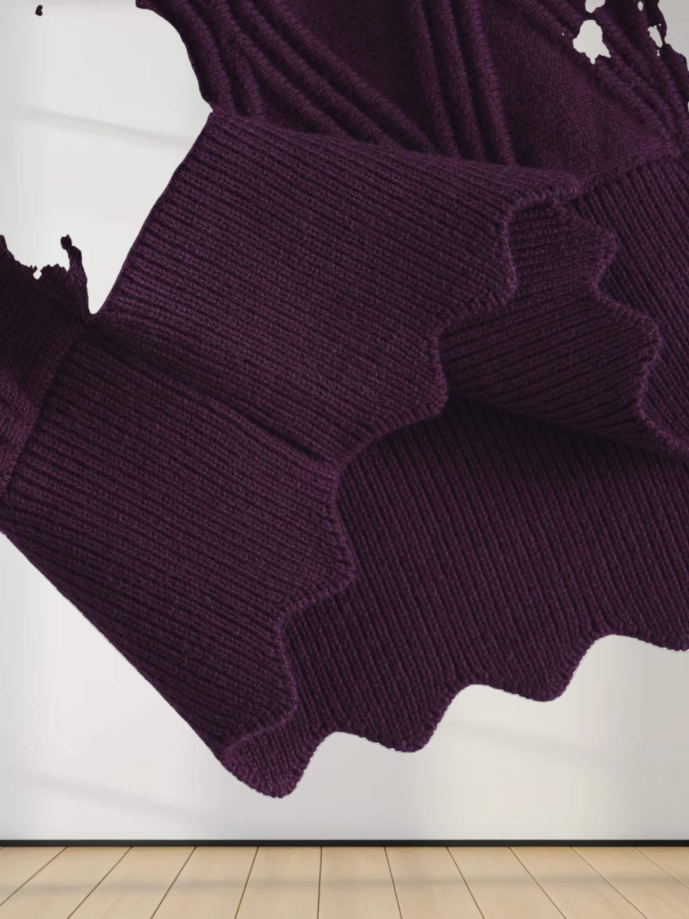 Scalloped Edge Cardigan-Wine