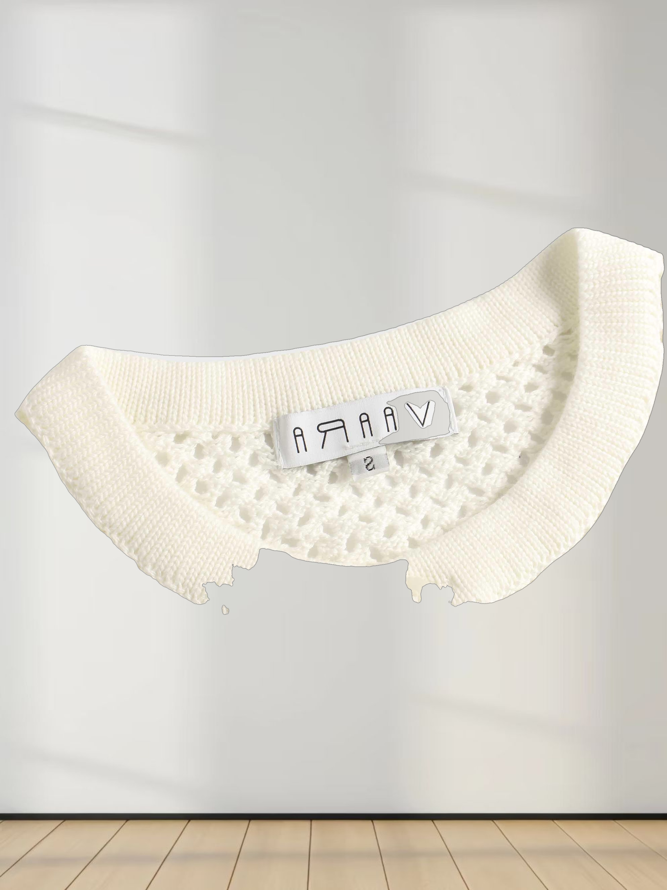 Crochet Knit Button Down Cardigan-White