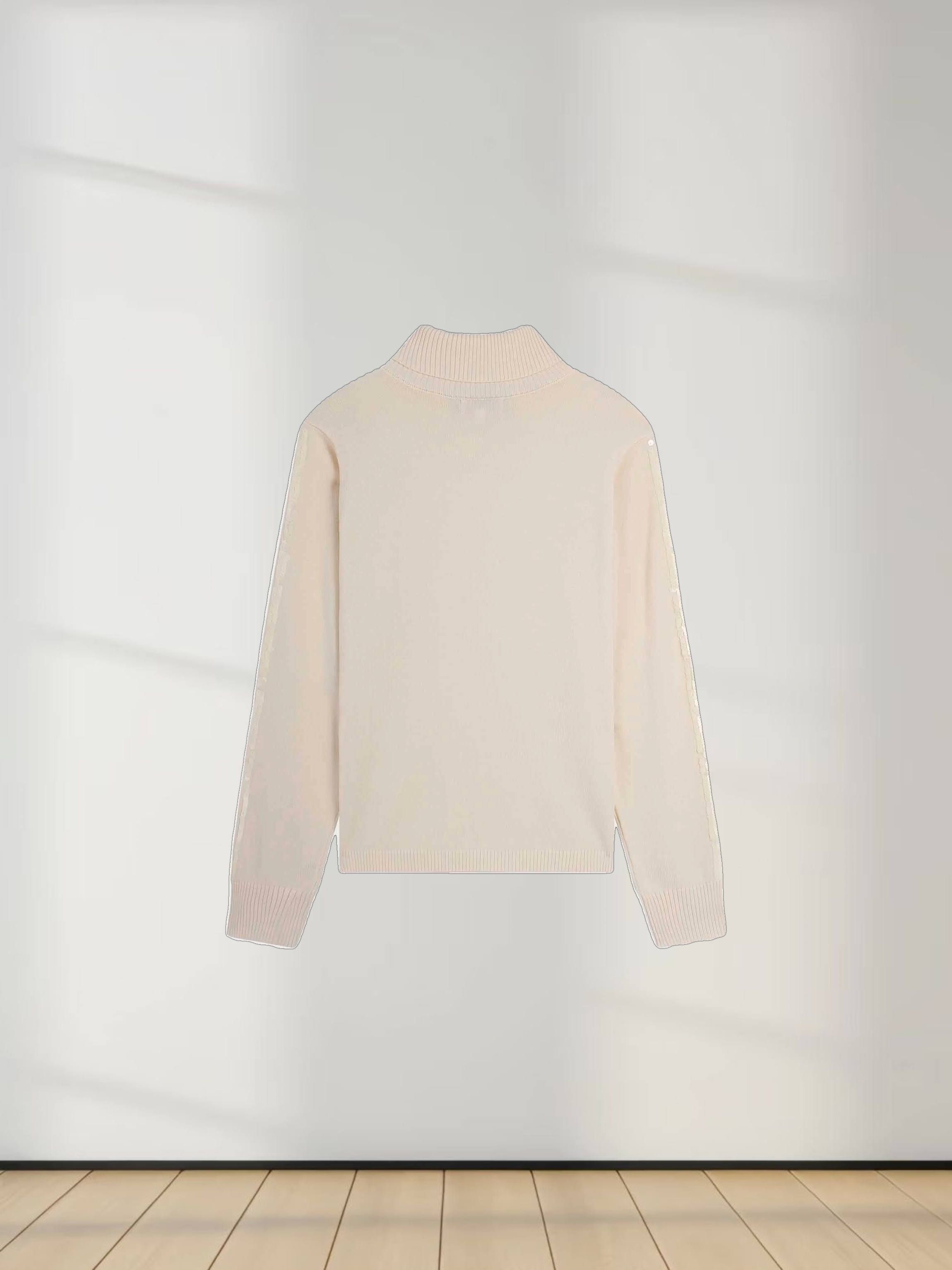 Sequin Trim Sweater-Ivory