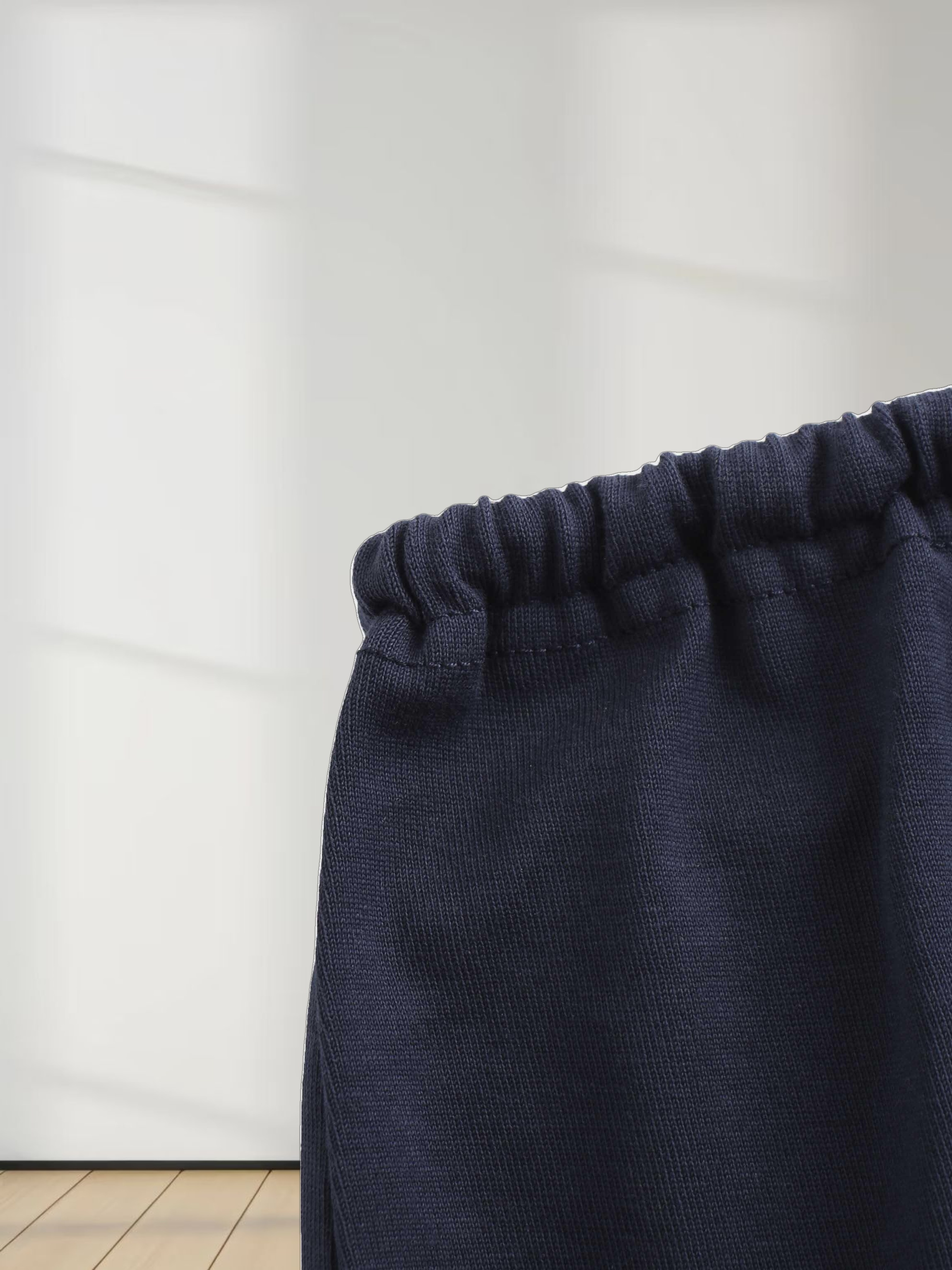 Straight Maxi Drawstring T-Shirt Skirt-Navy