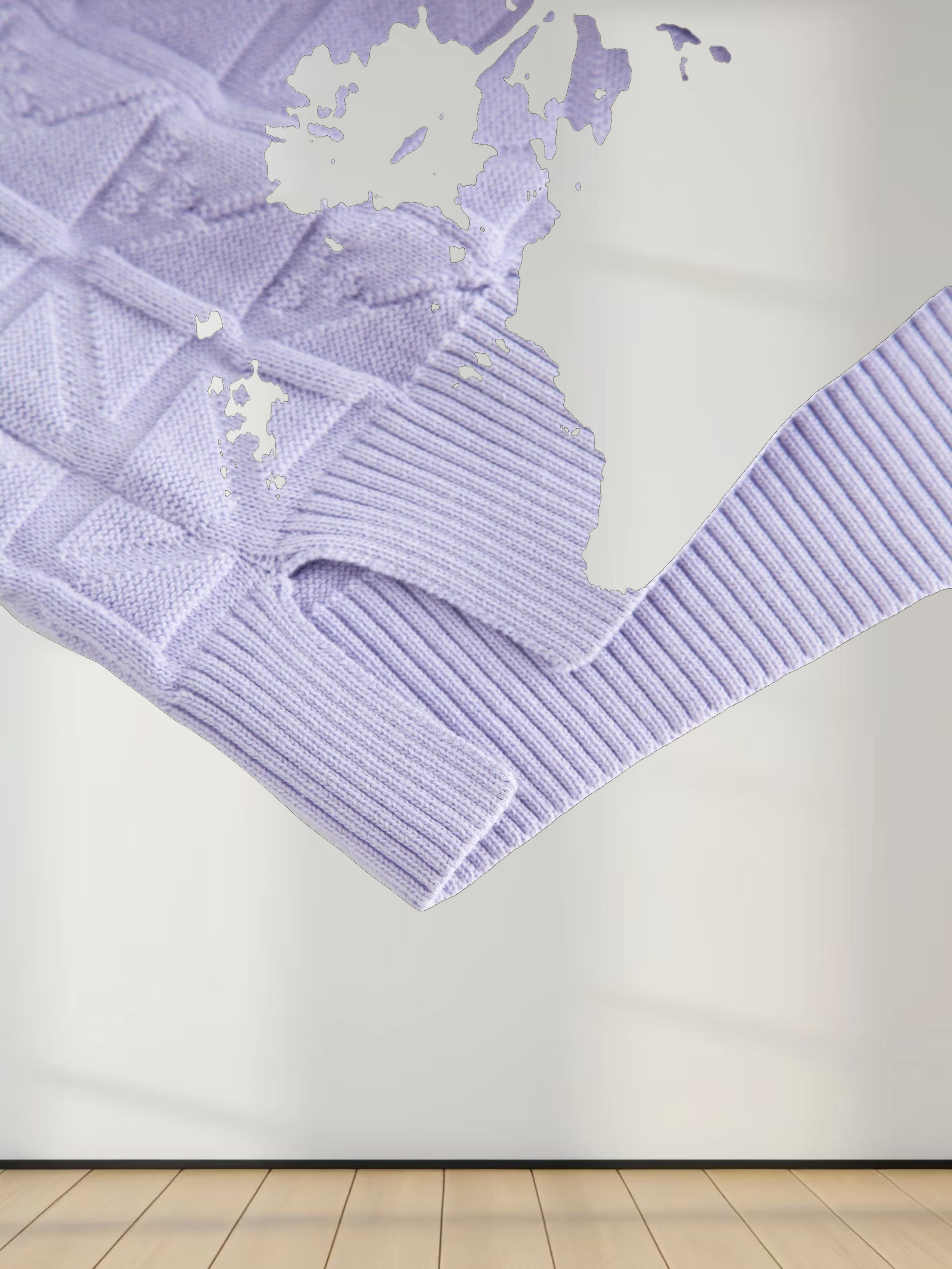 Cross Stitch Sweater-Lavender