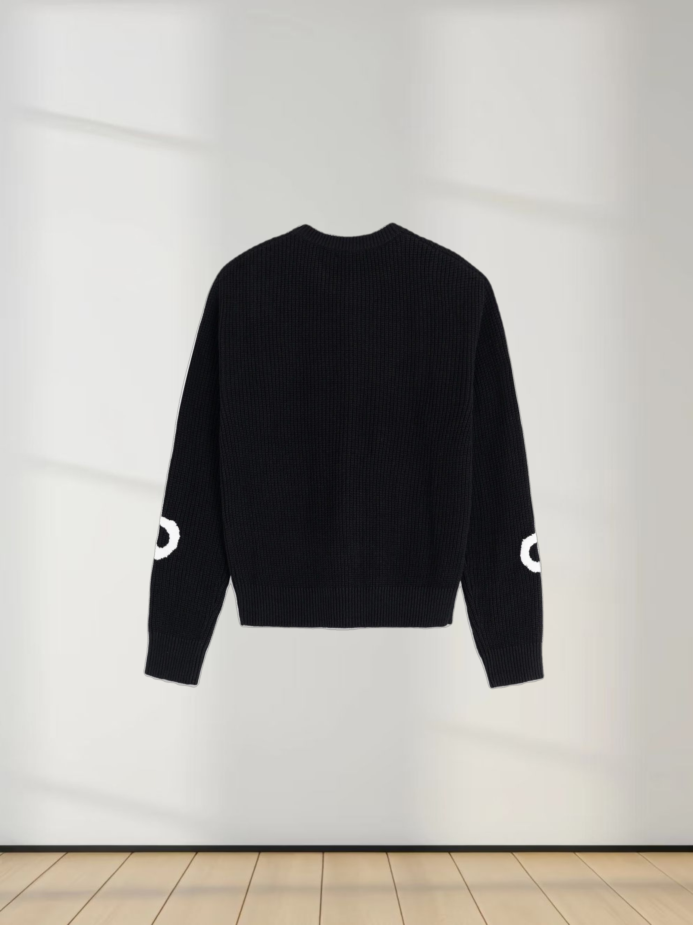 Bow Ribbon Sweater-Black/White