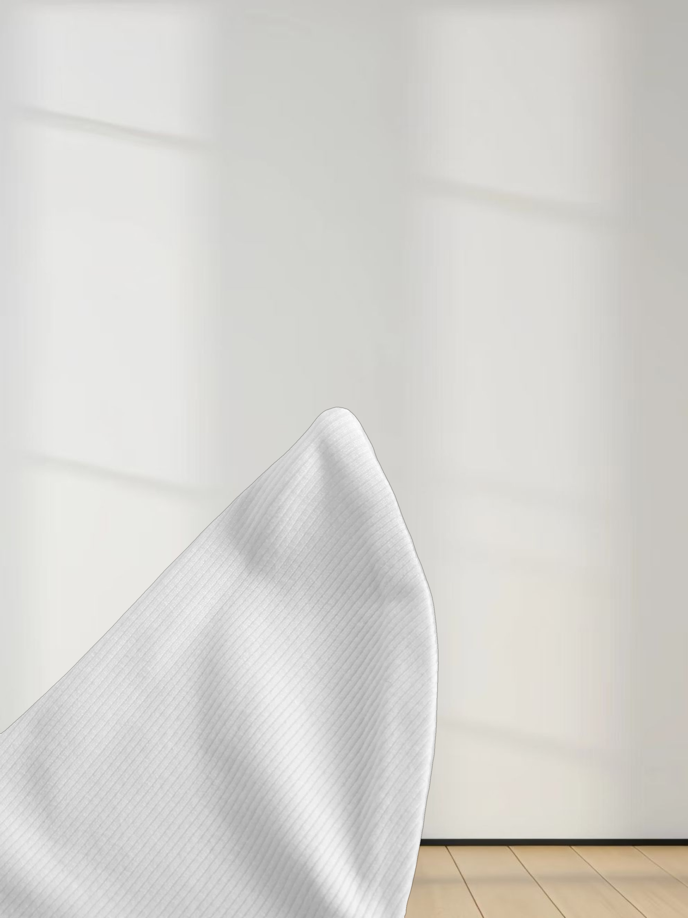 HIGH V RIBBED TEE - 3Q - WHITE