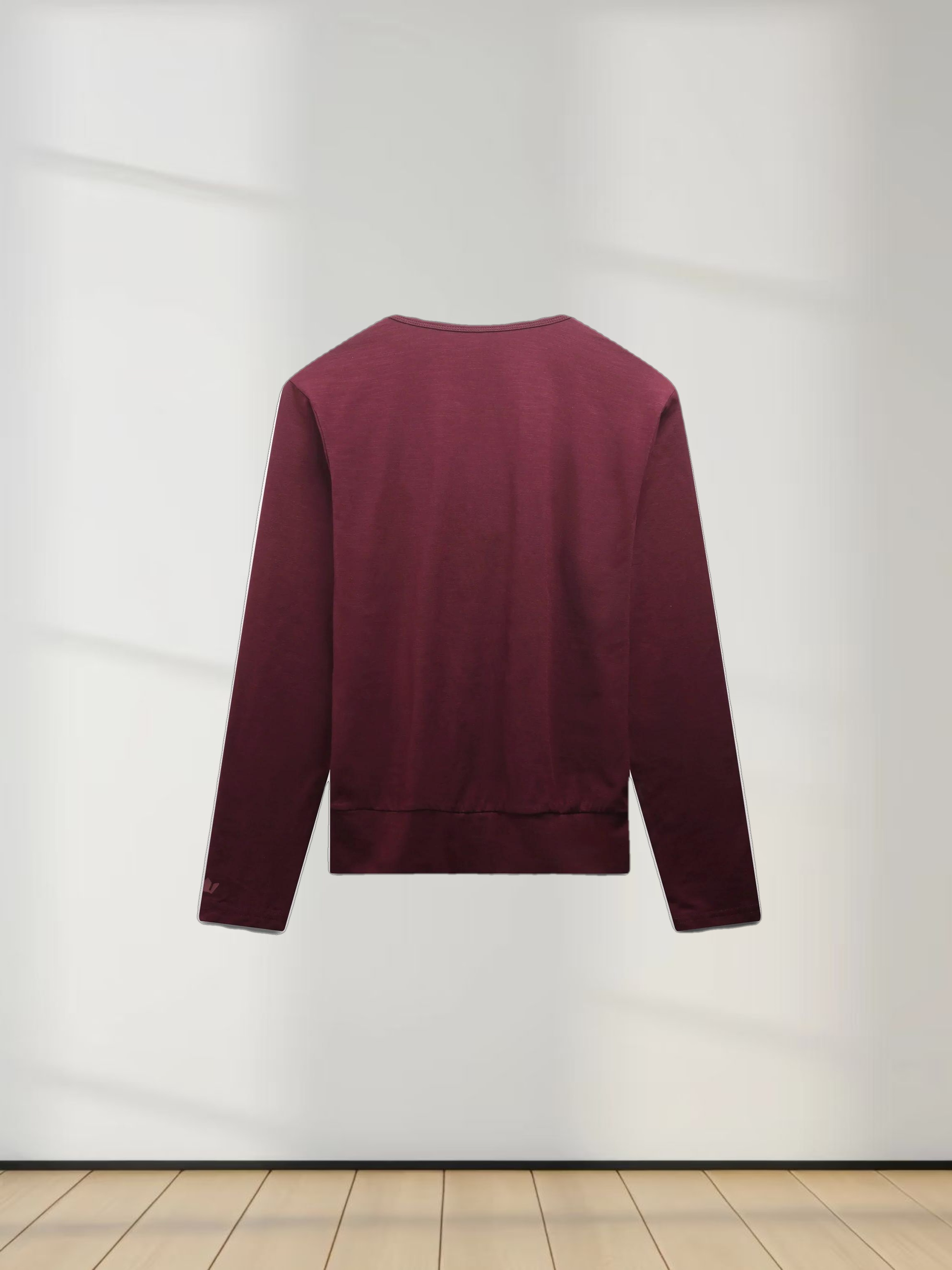 Crew Bomber Tee-Burgundy