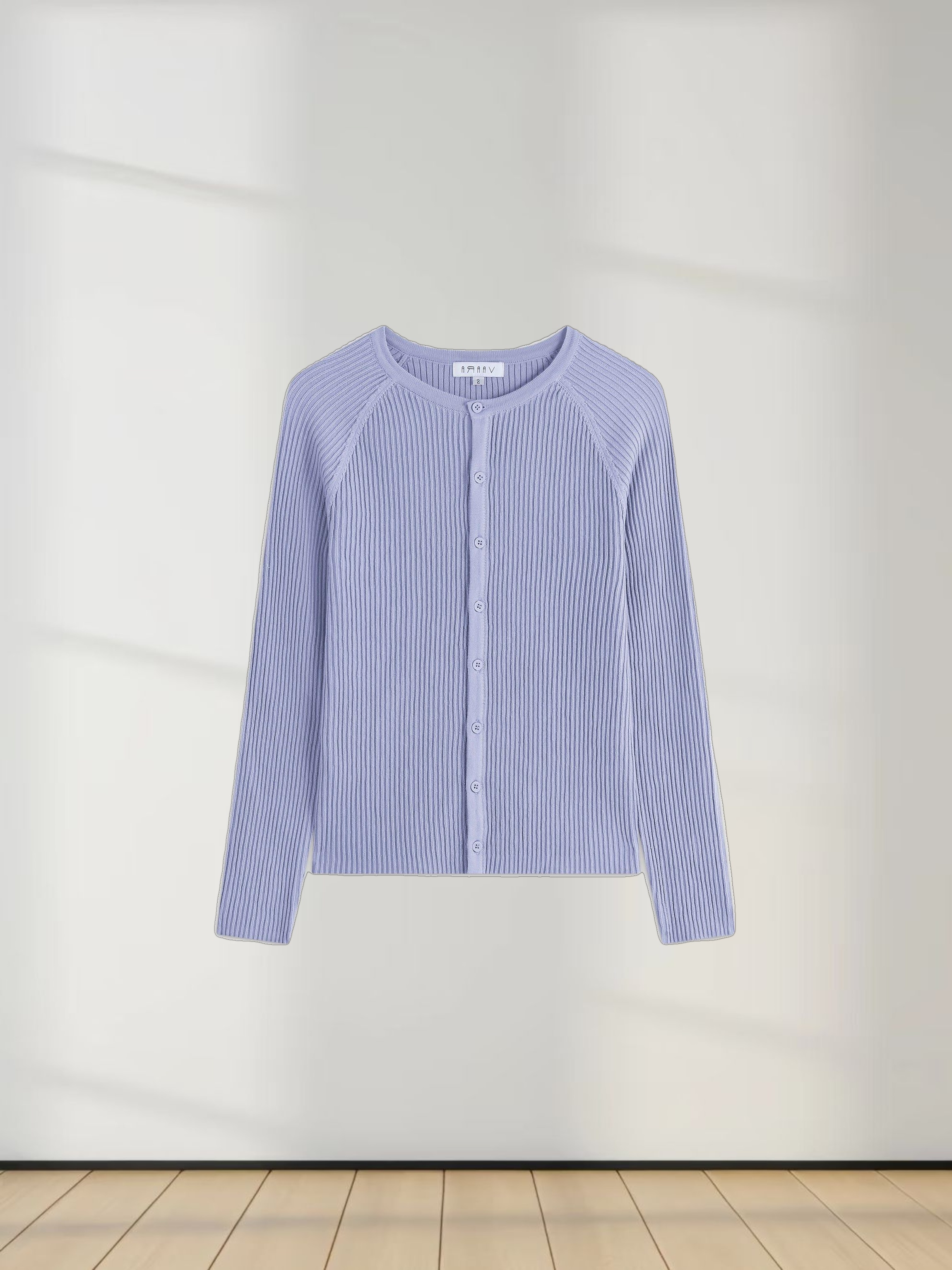 Ribbed Knit Cardigan-Lavender