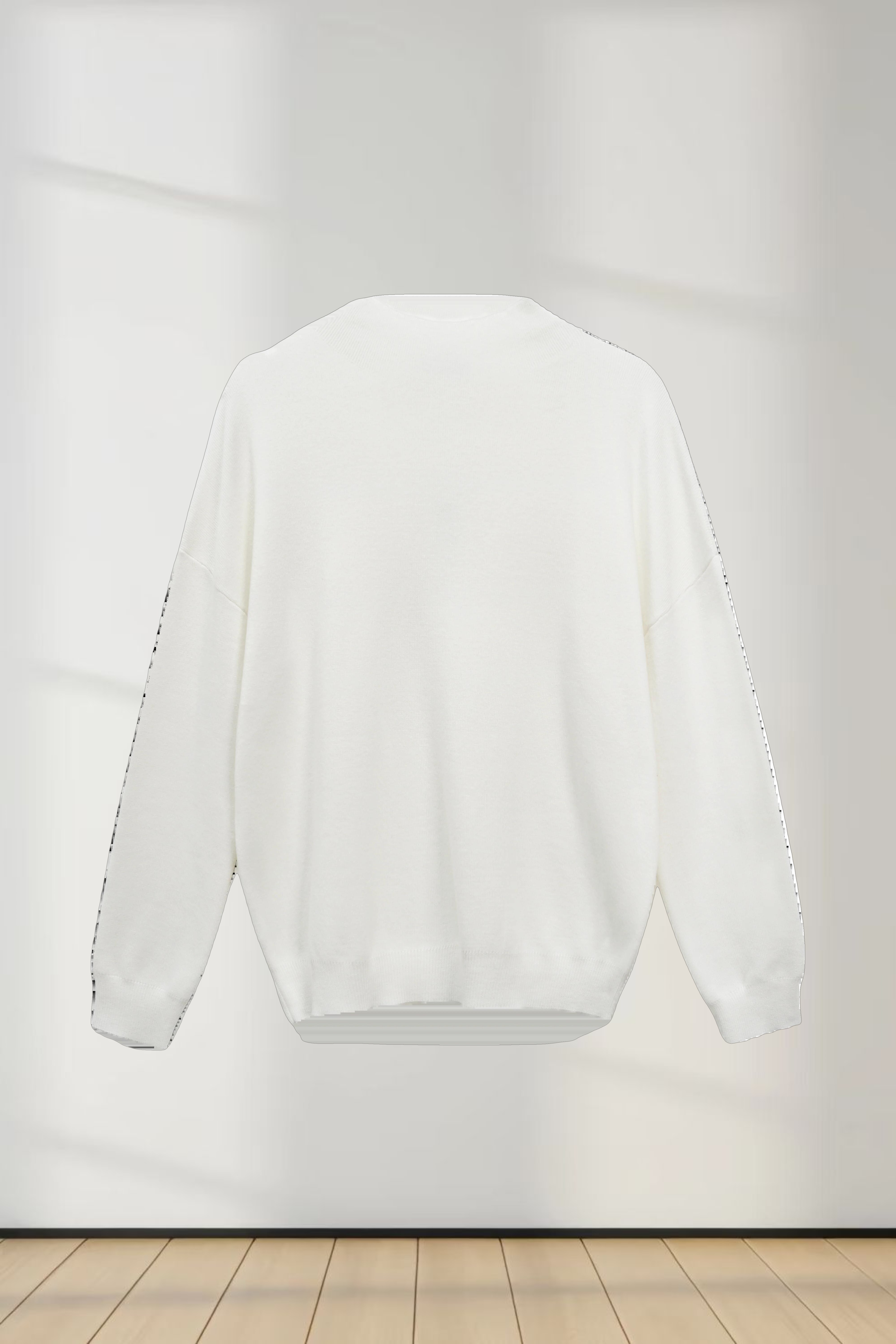 Mock Neck Thin Knit Sweater-Ivory