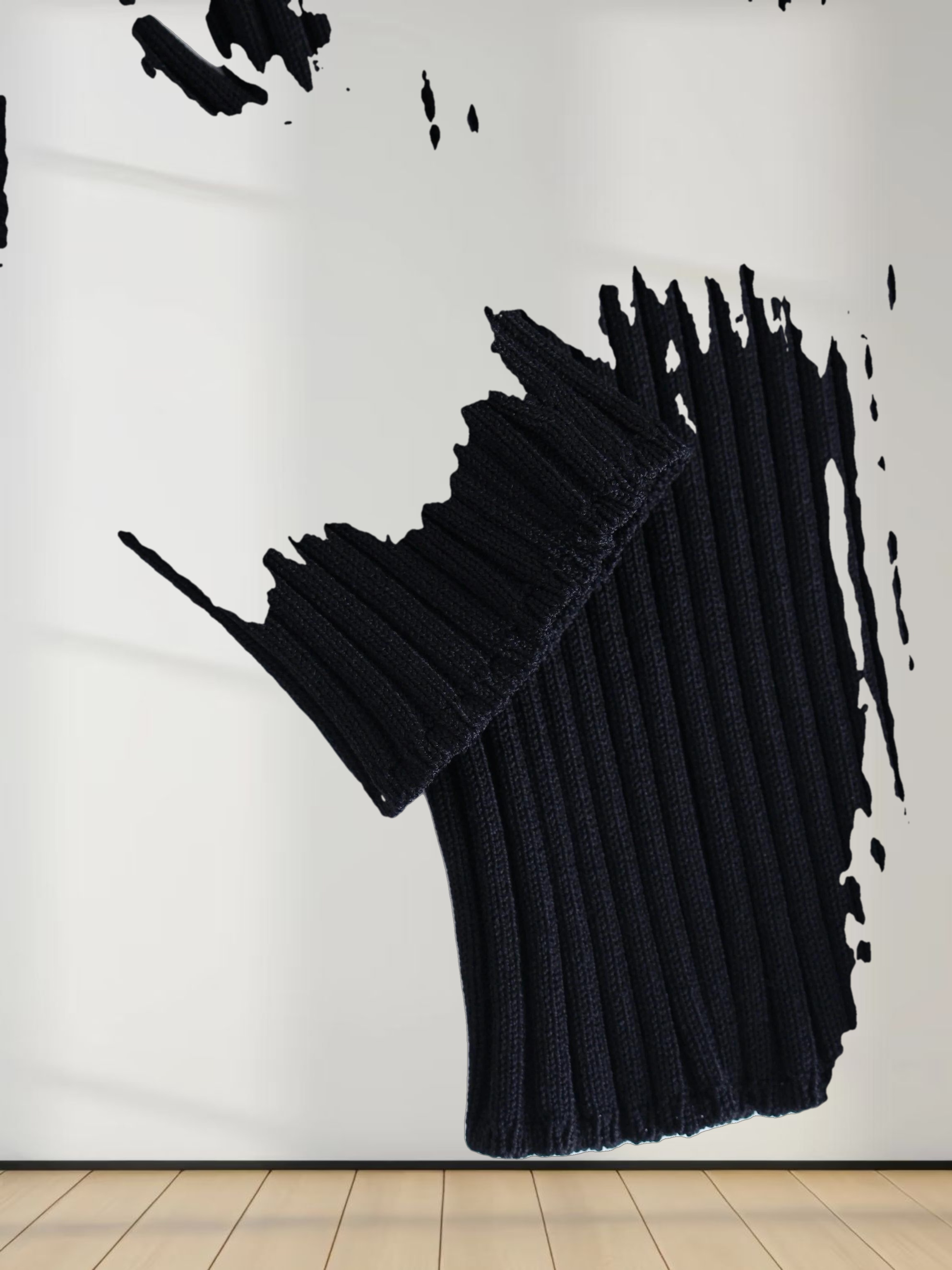 RIBBED WAISTED SWEATER-BLACK