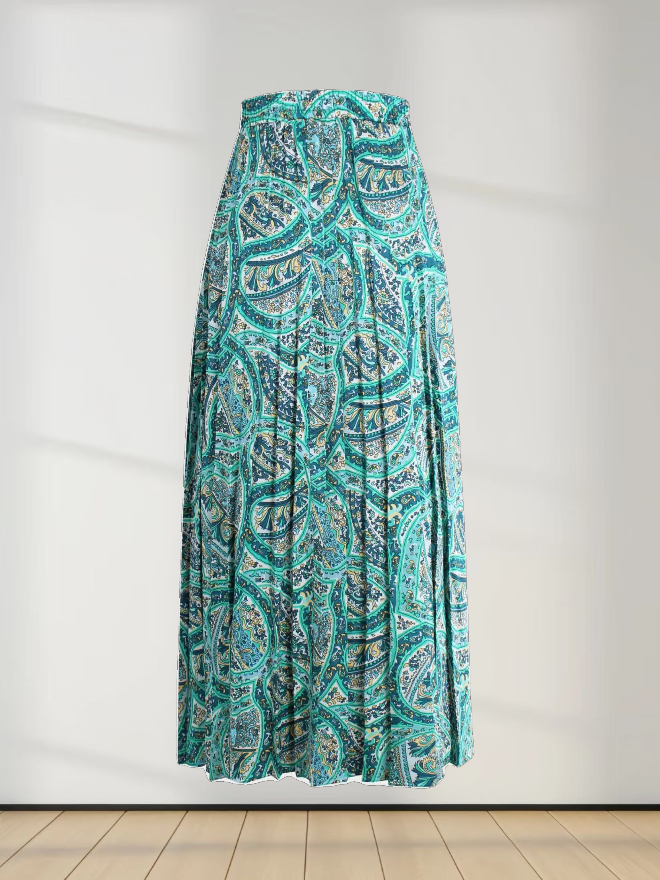 Covered Band Pleated Skirt 37