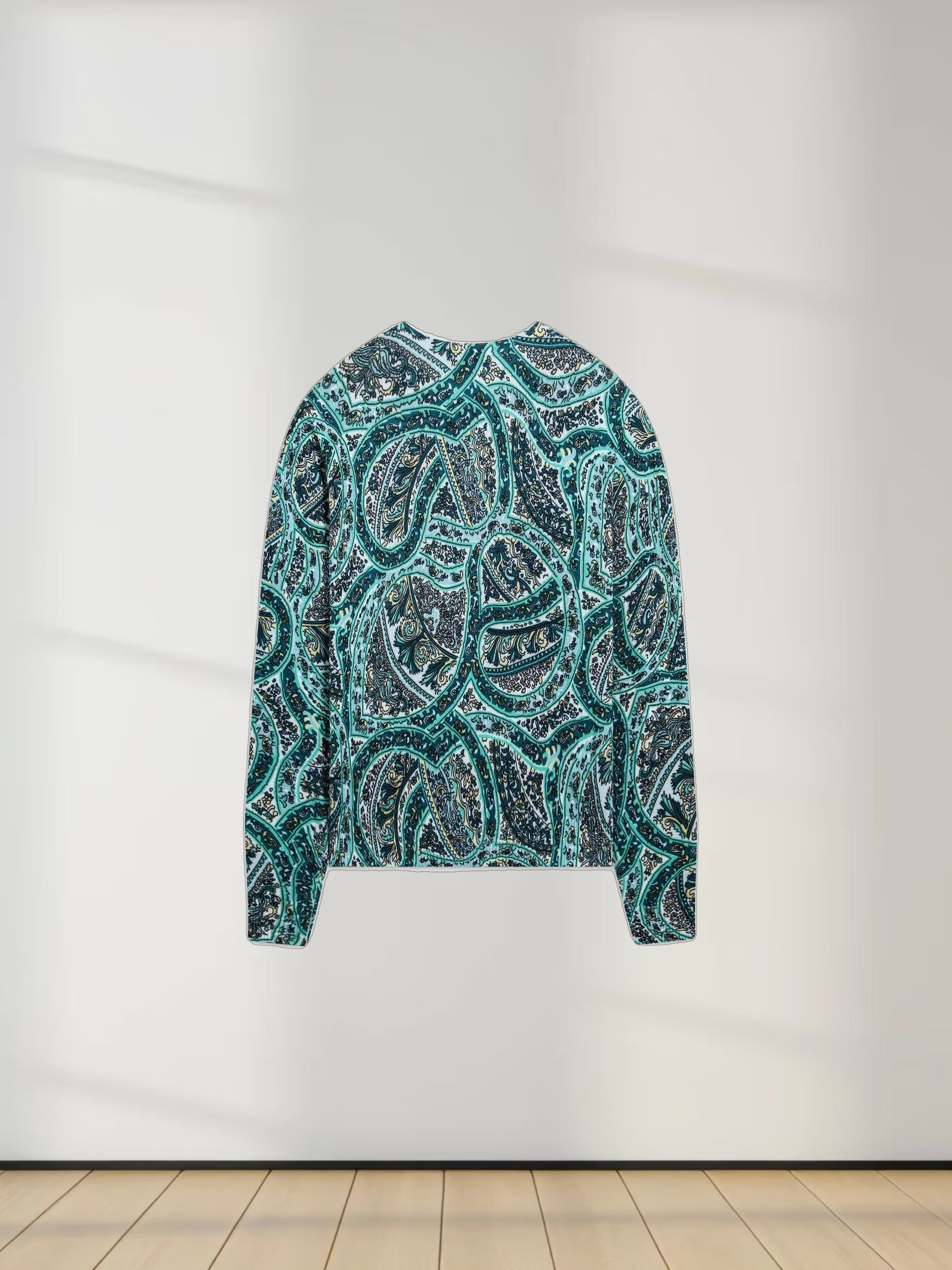 Printed Sweater-Green Paisley