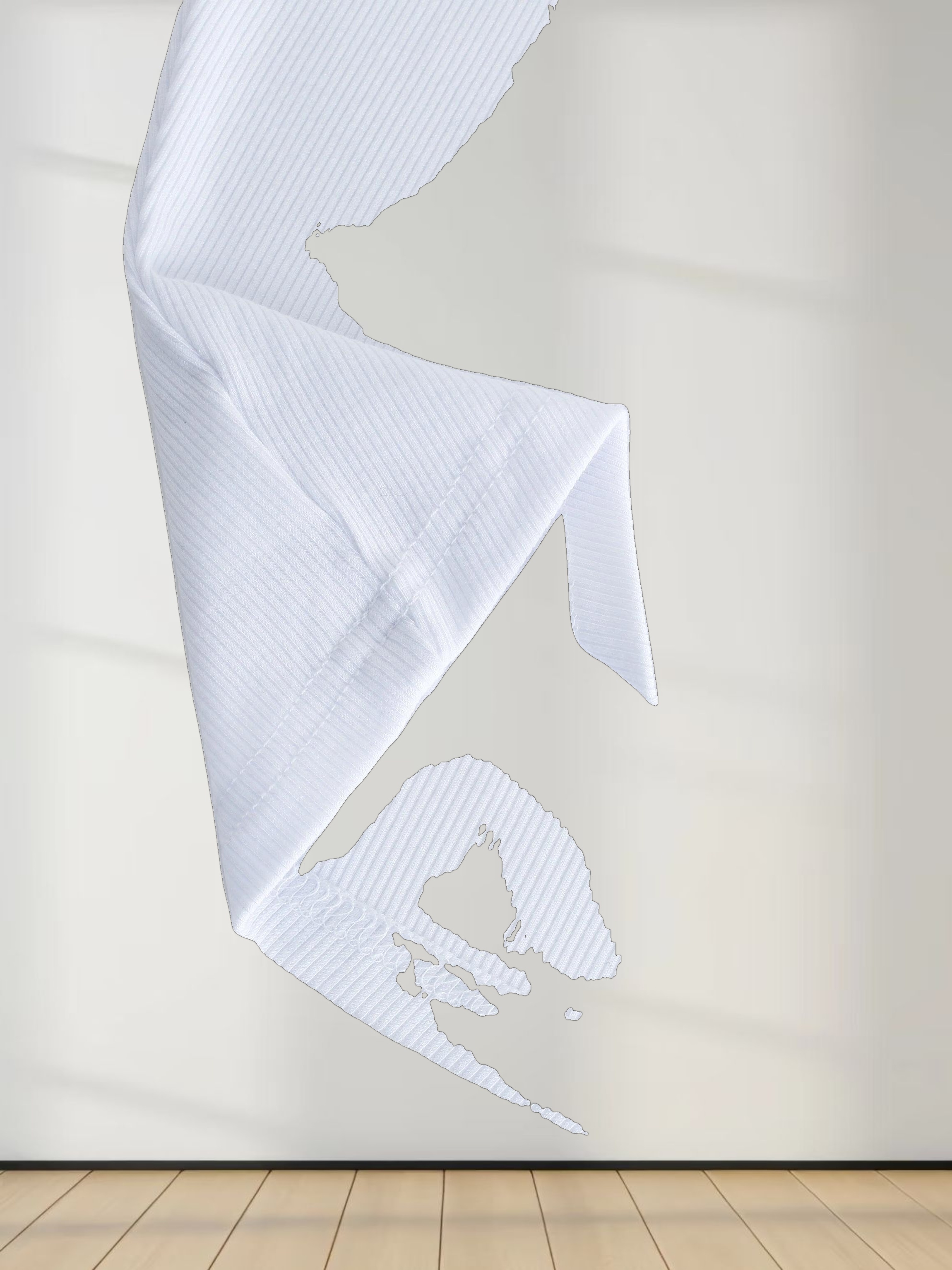 RIB DOLMAN V TEE-WHITE