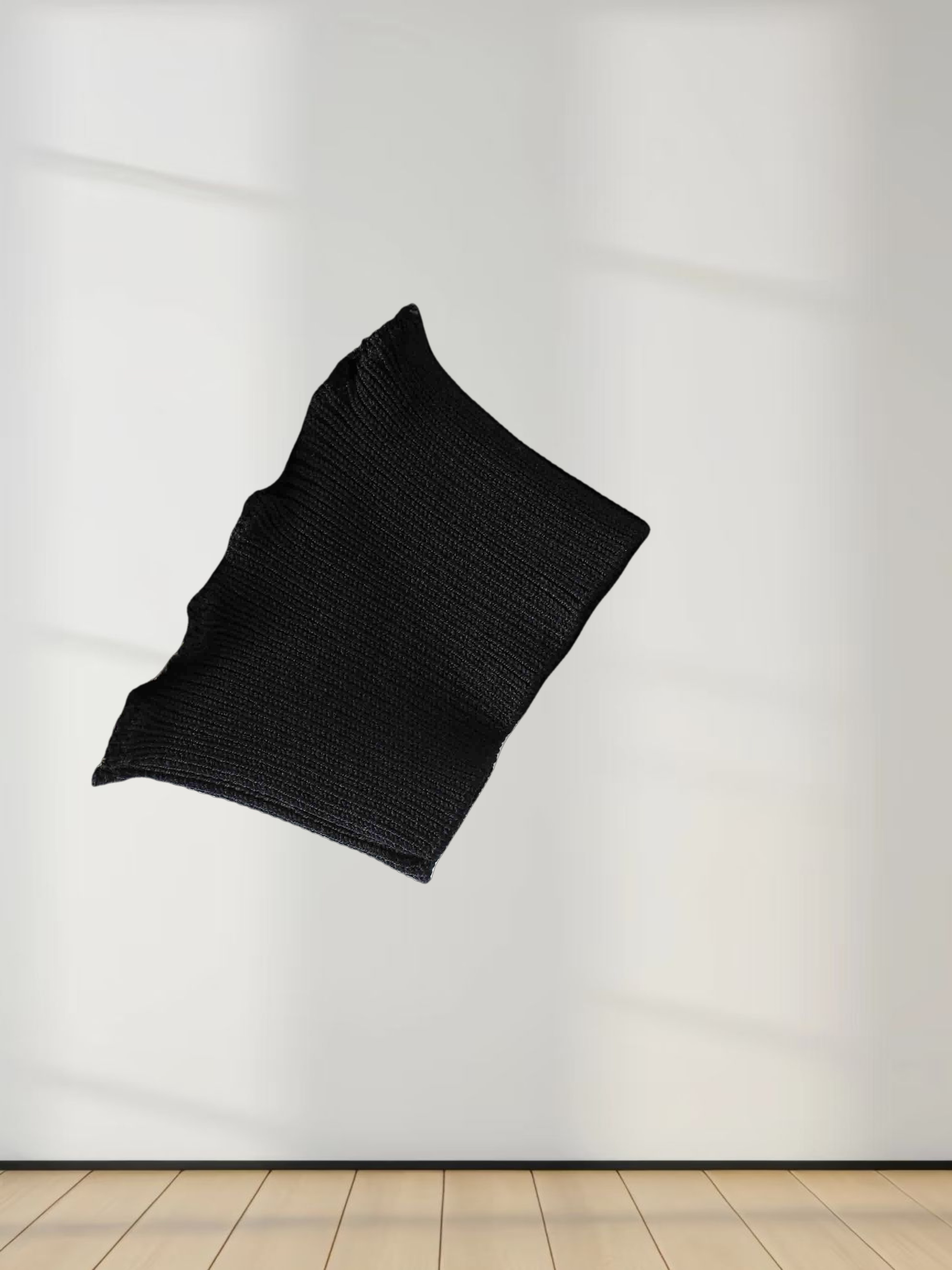 Balloon Sleeve Sweater-Black/Olive