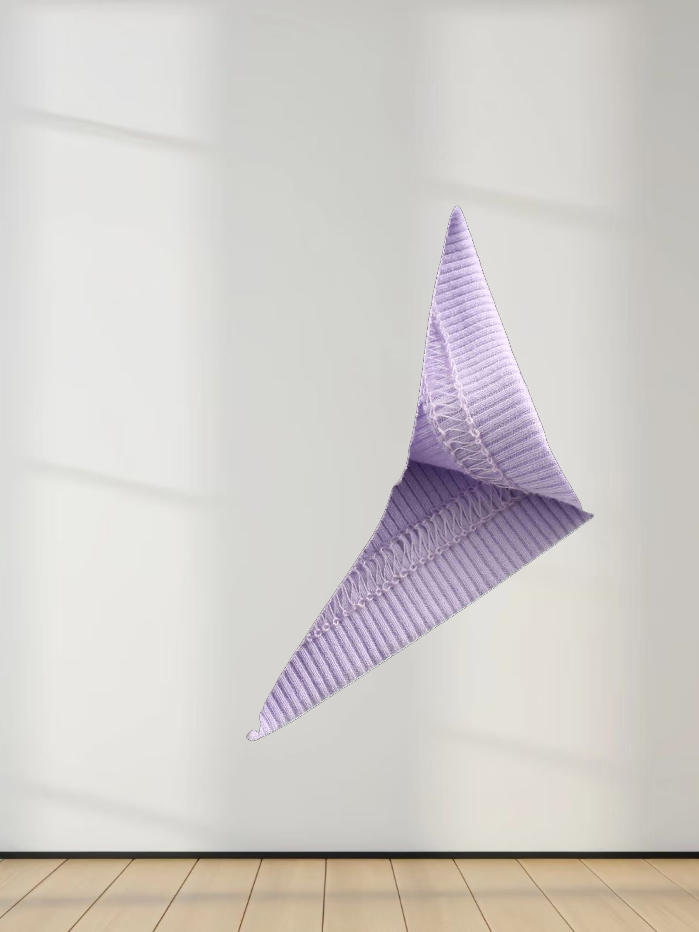 RIBBED HIGH V 3Q-LILAC