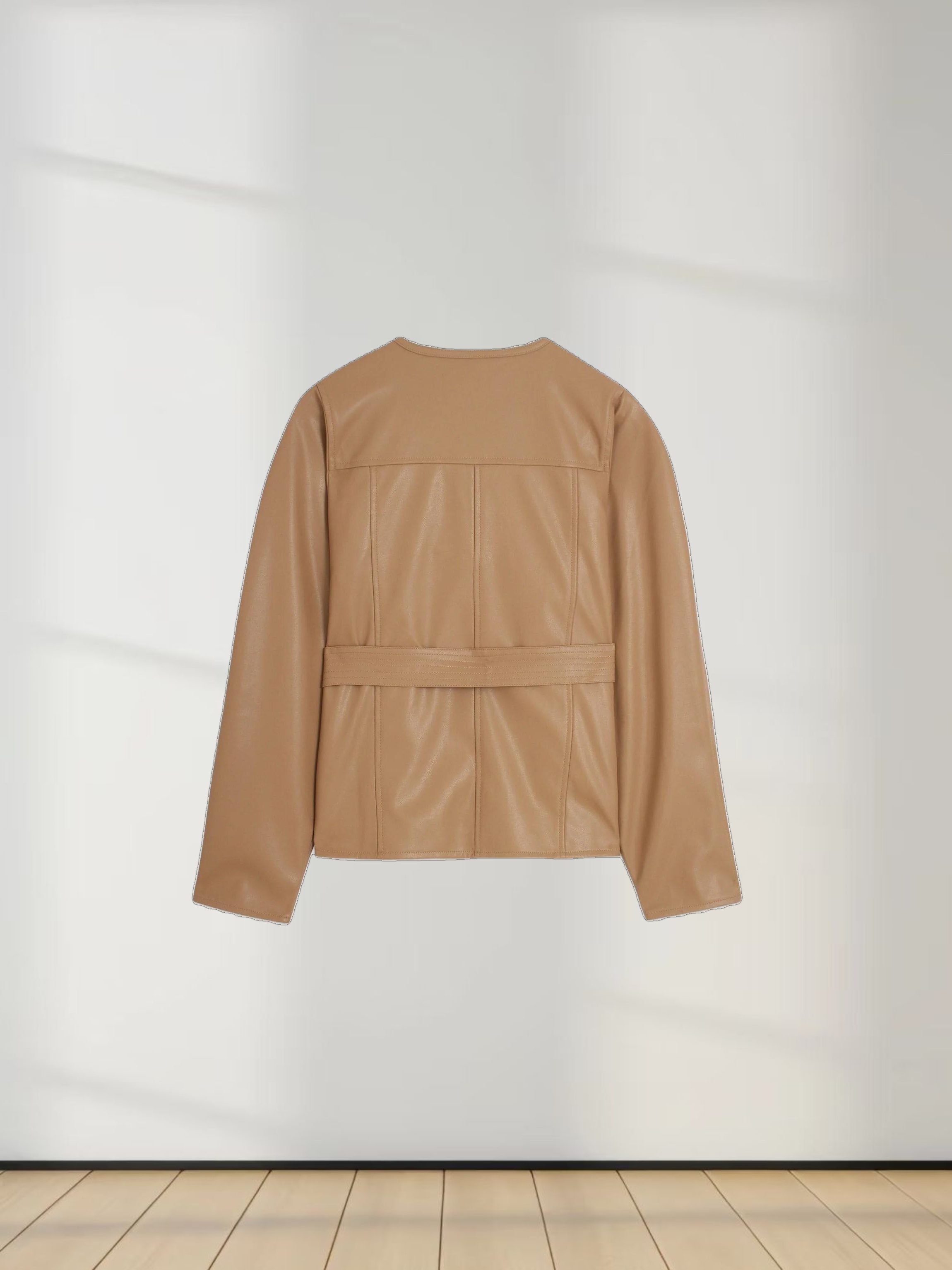 Leather Brunch Jacket-Latte