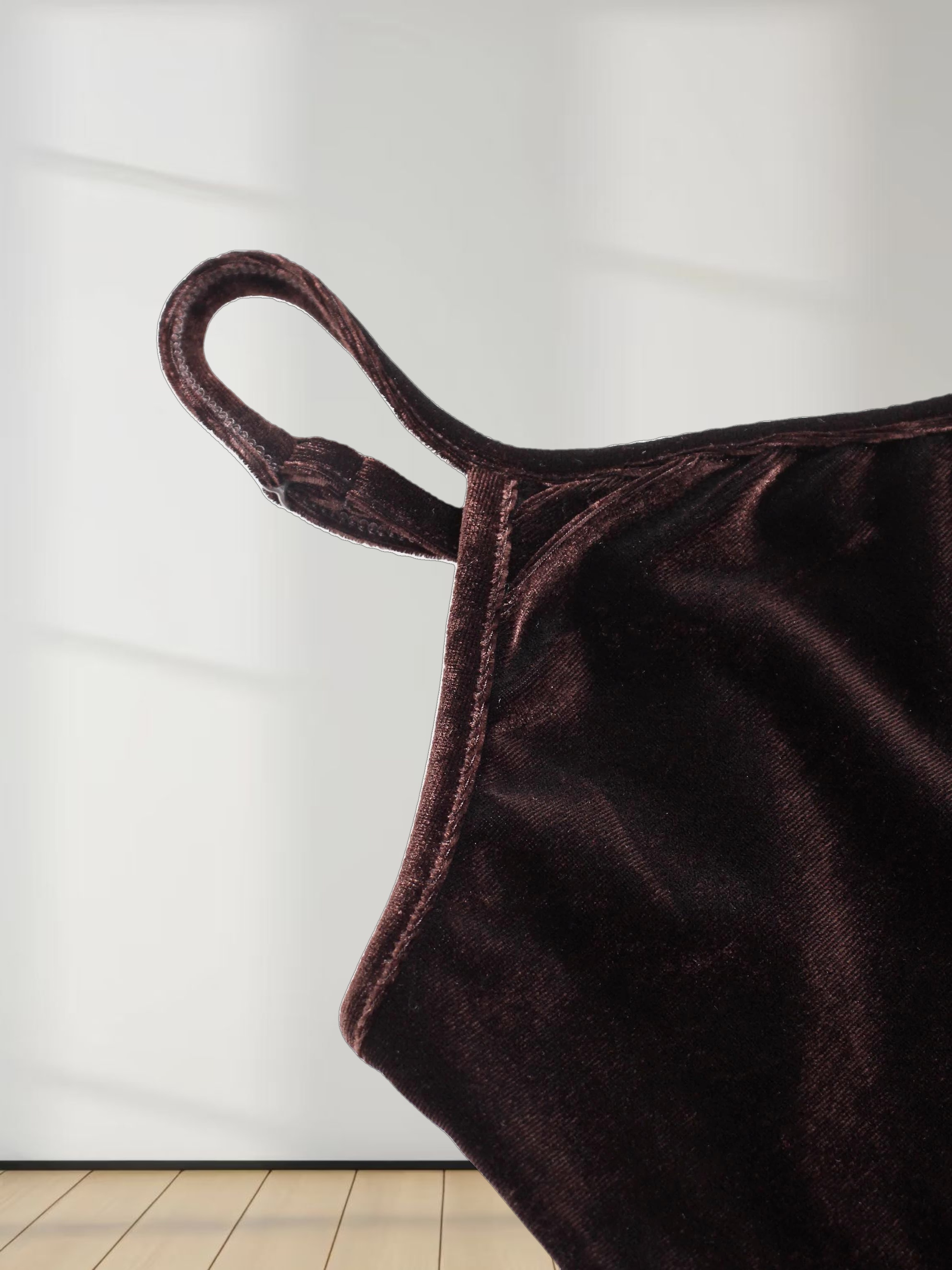 Ombre Velour Slip Dress-Brown