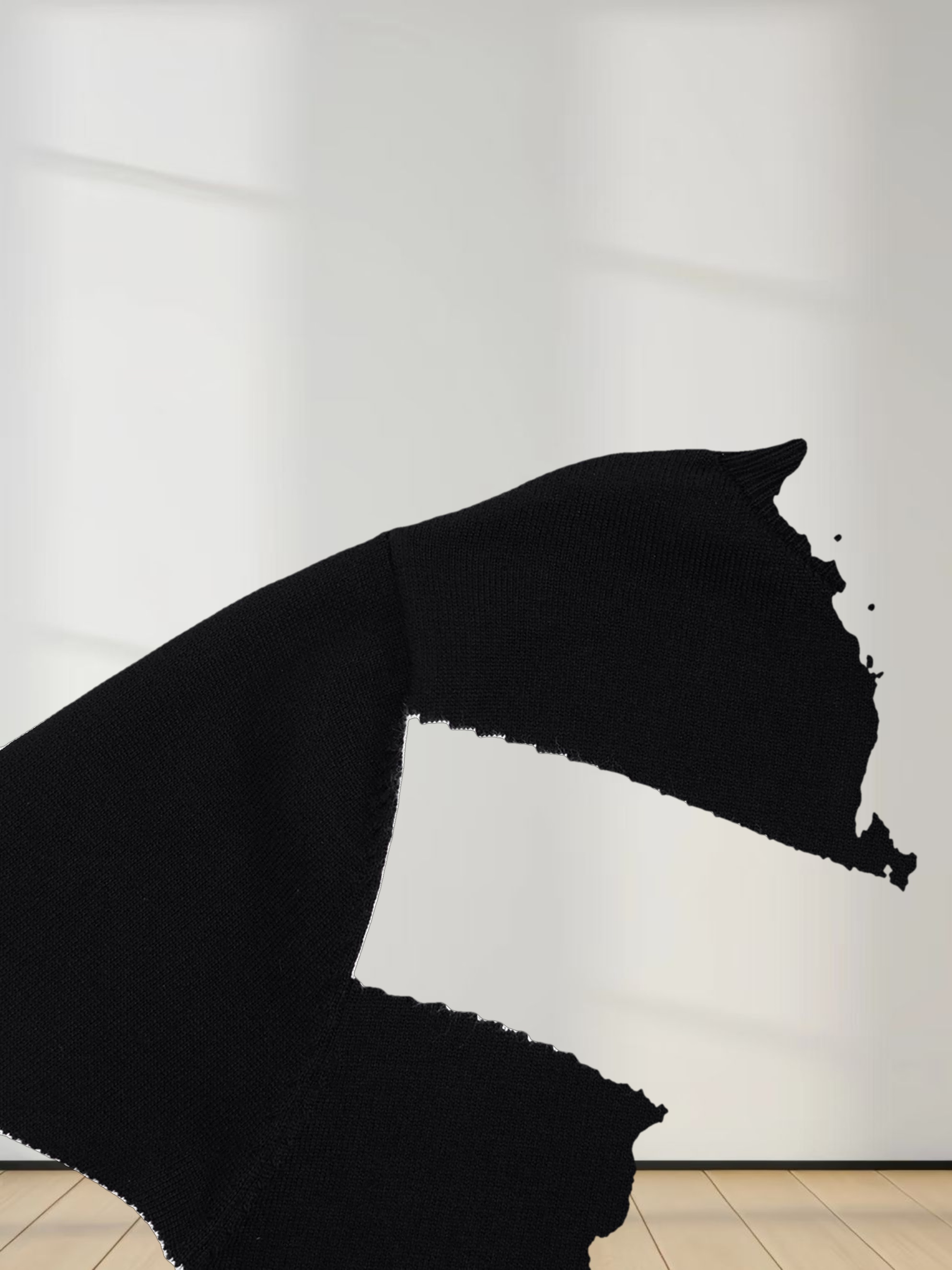 Classic Turtleneck Sweater-Black/White