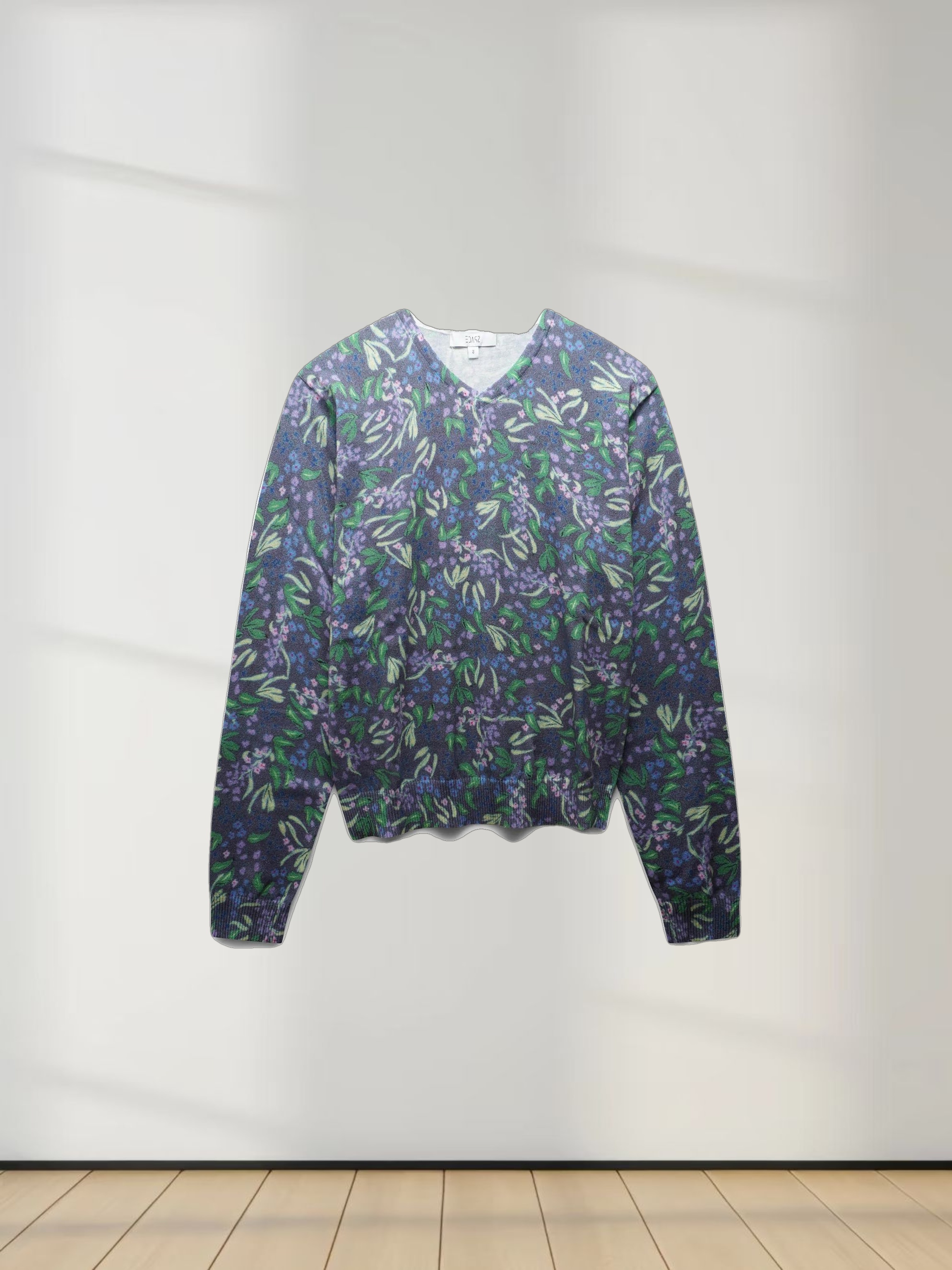 Floral Design Sweater-Lavender Blossom