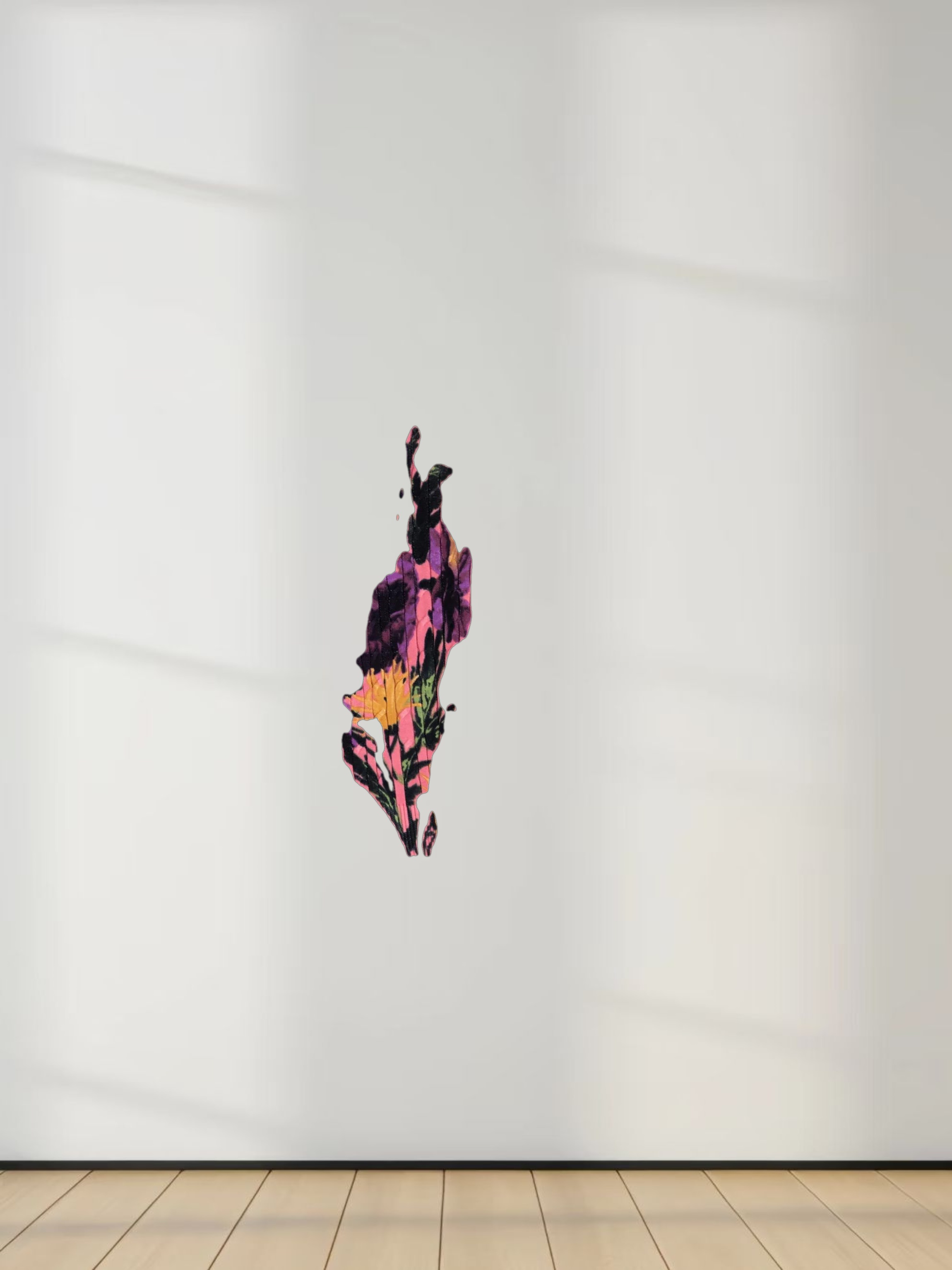 Printed Cable Sweater-Pink Flower