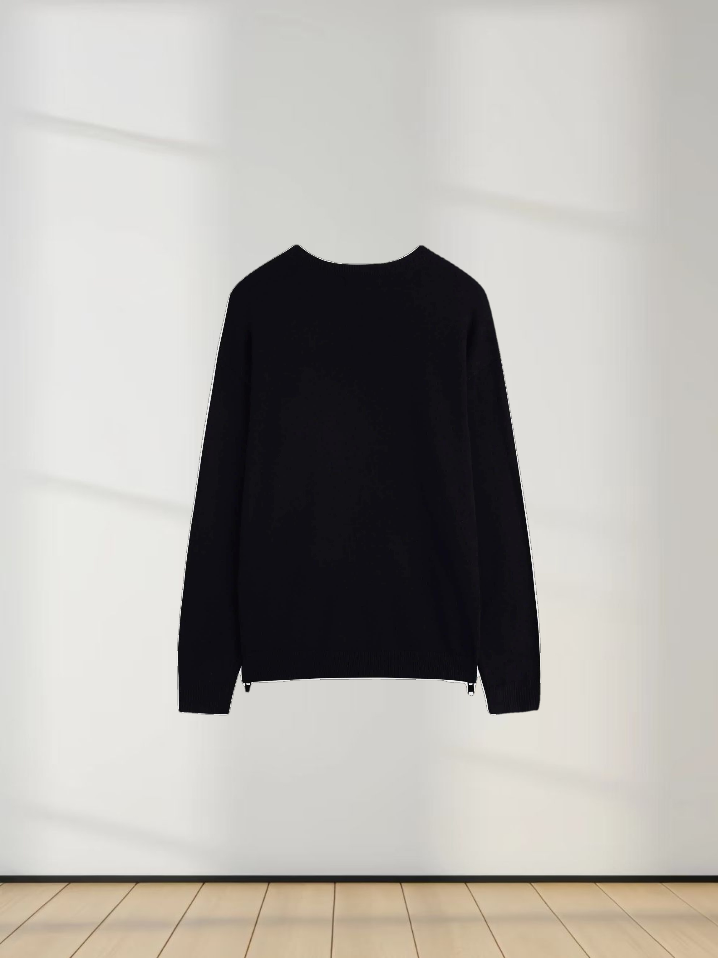 Side Zipper Sweater-Black