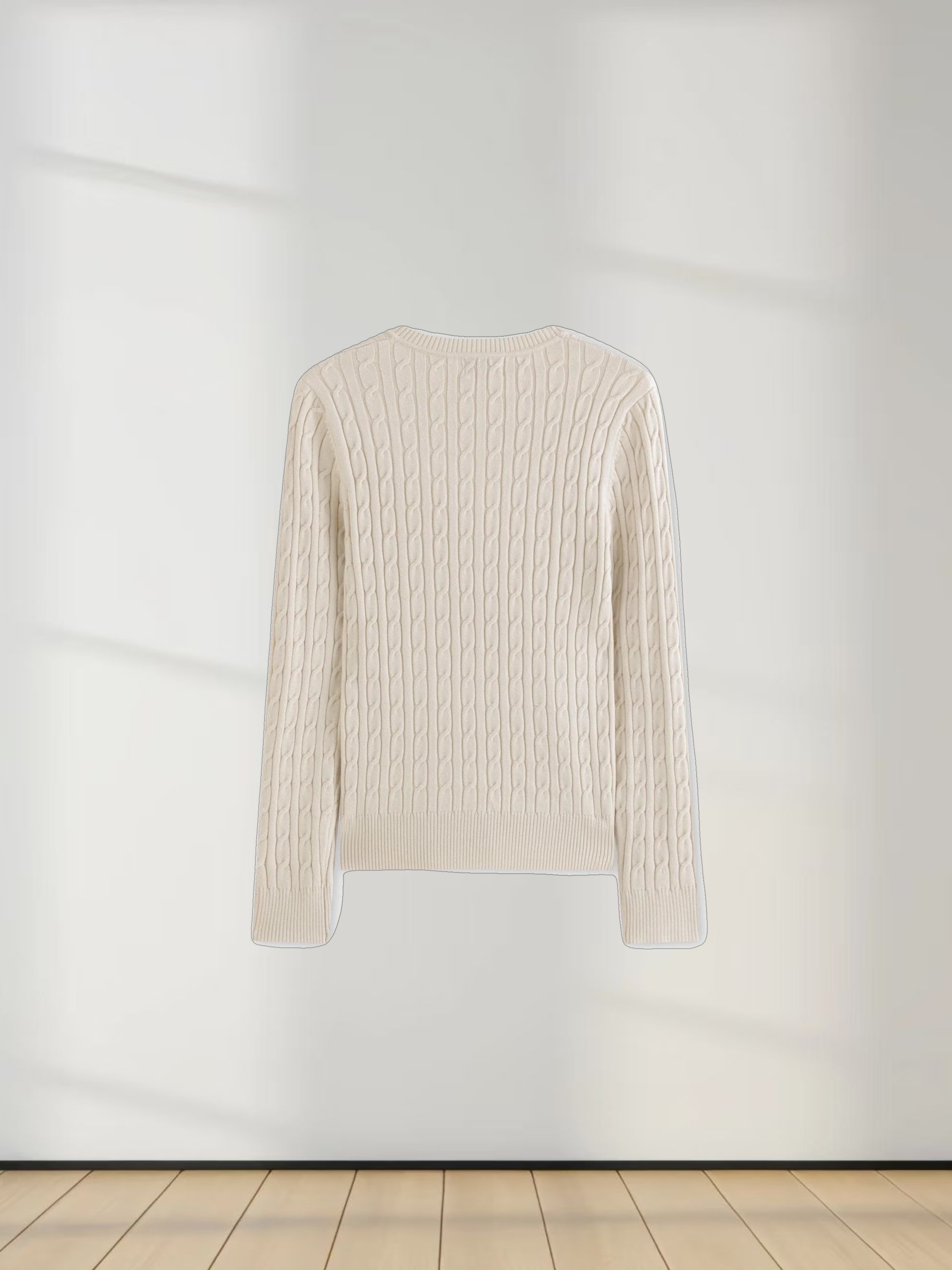 Knit Cable Sweater-Cream