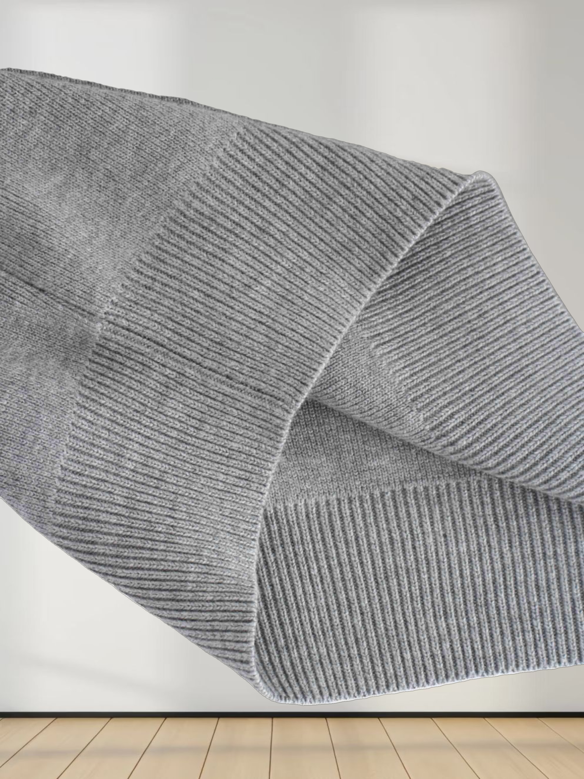 Oversized Soft Knit Sweater-Heathered Grey