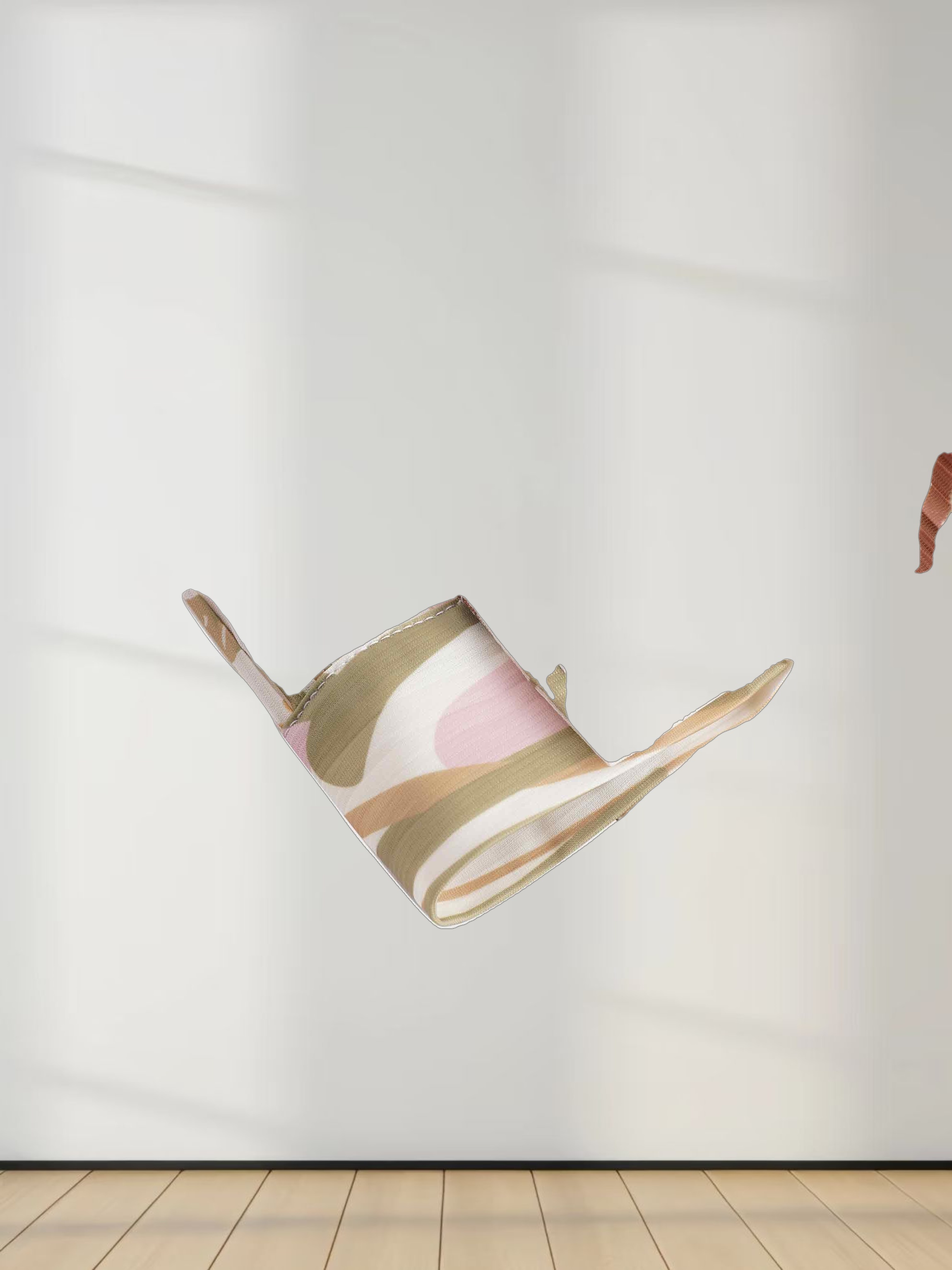 Micro Pleats Princess Style Dress-Pastel Floral