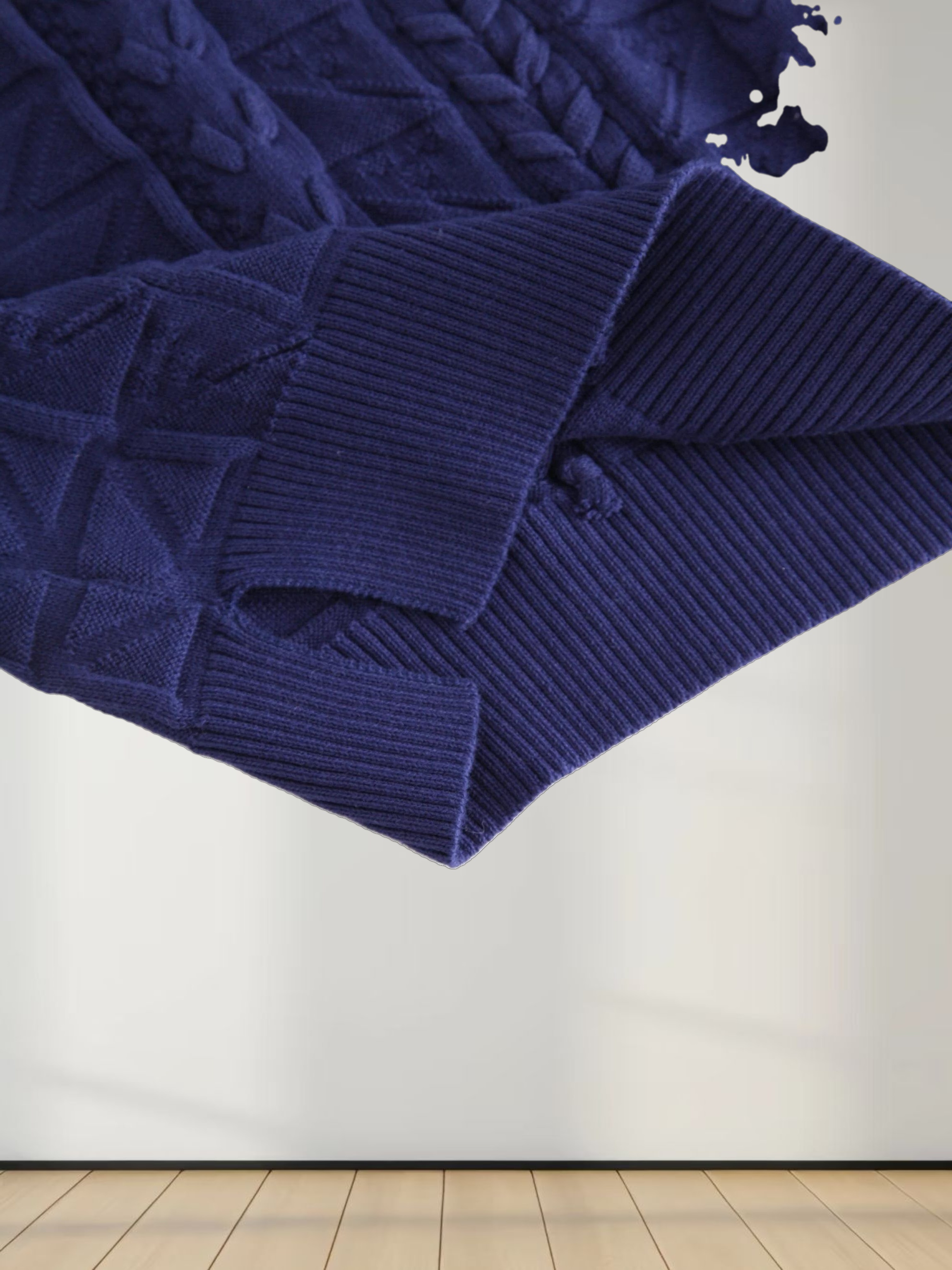 Cross Stitch Sweater-Navy