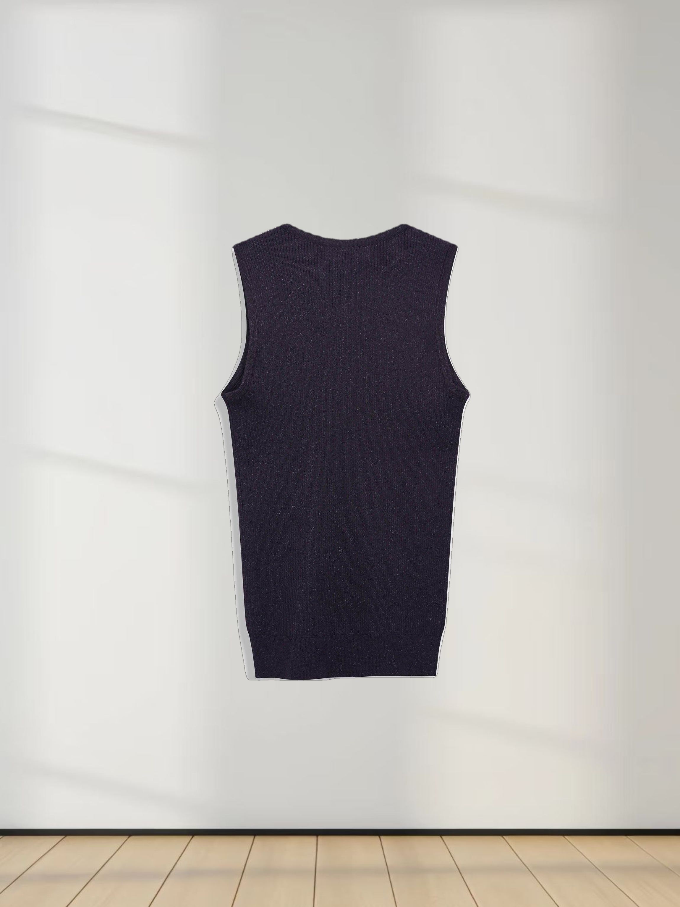 Lurex Sleeveless Sweater-Purple